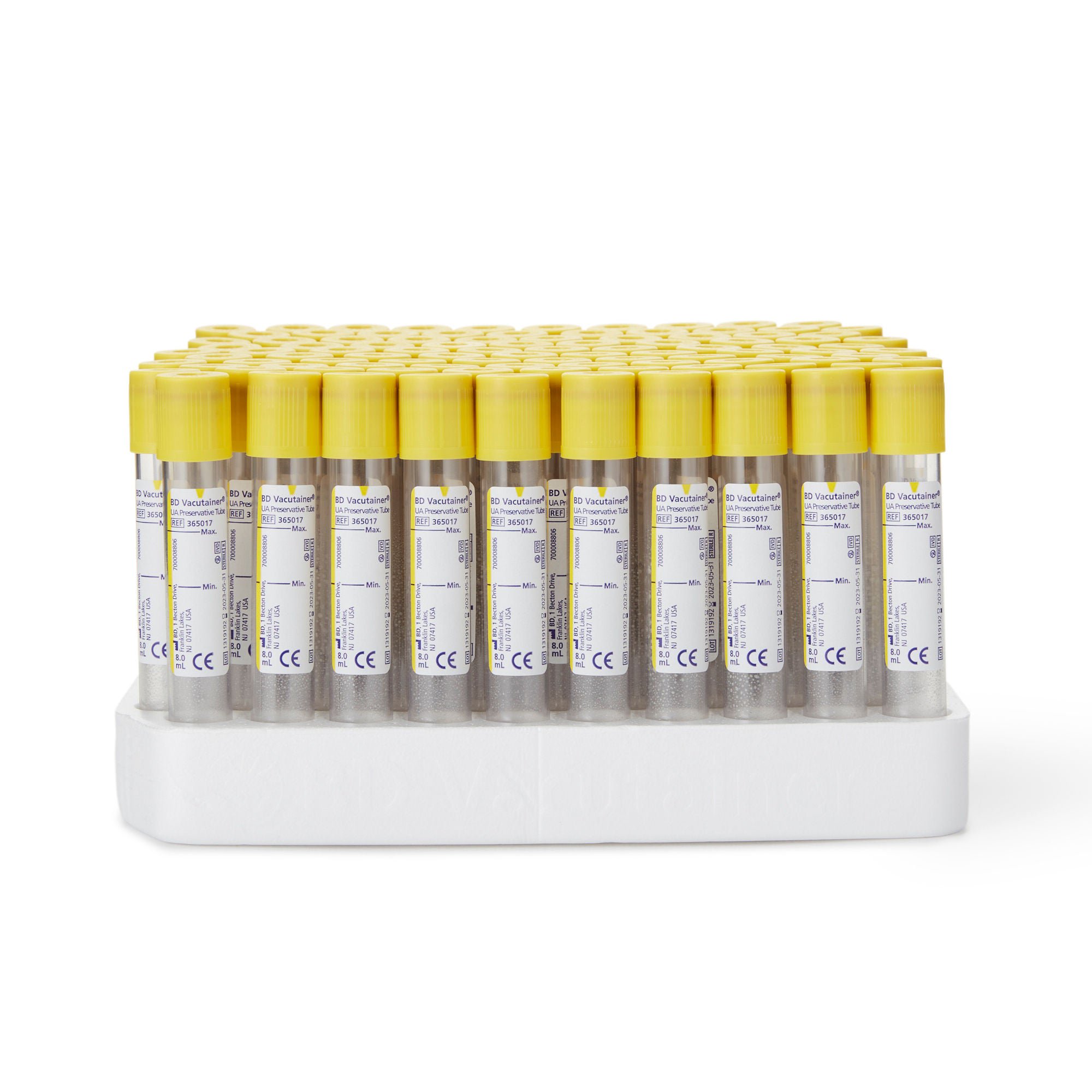 BD - 365017 BD Vacutainer® Urinalysis Tube Chlorhexidine / Ethyl Paraben / Sodium Propionate Additive 8 mL BD Hemogard™ Closure Polyethylene Terephthalate (PET) Tube
