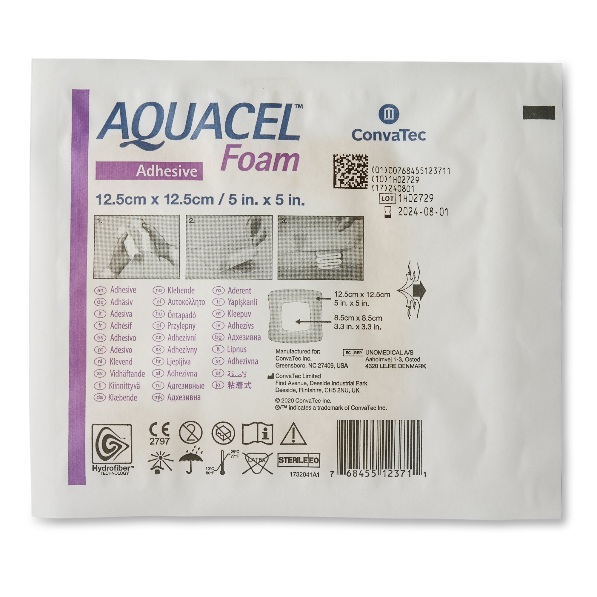 ConvaTec - 420619 Aquacel® Silicone Adhesive with Border Silicone Foam Dressing