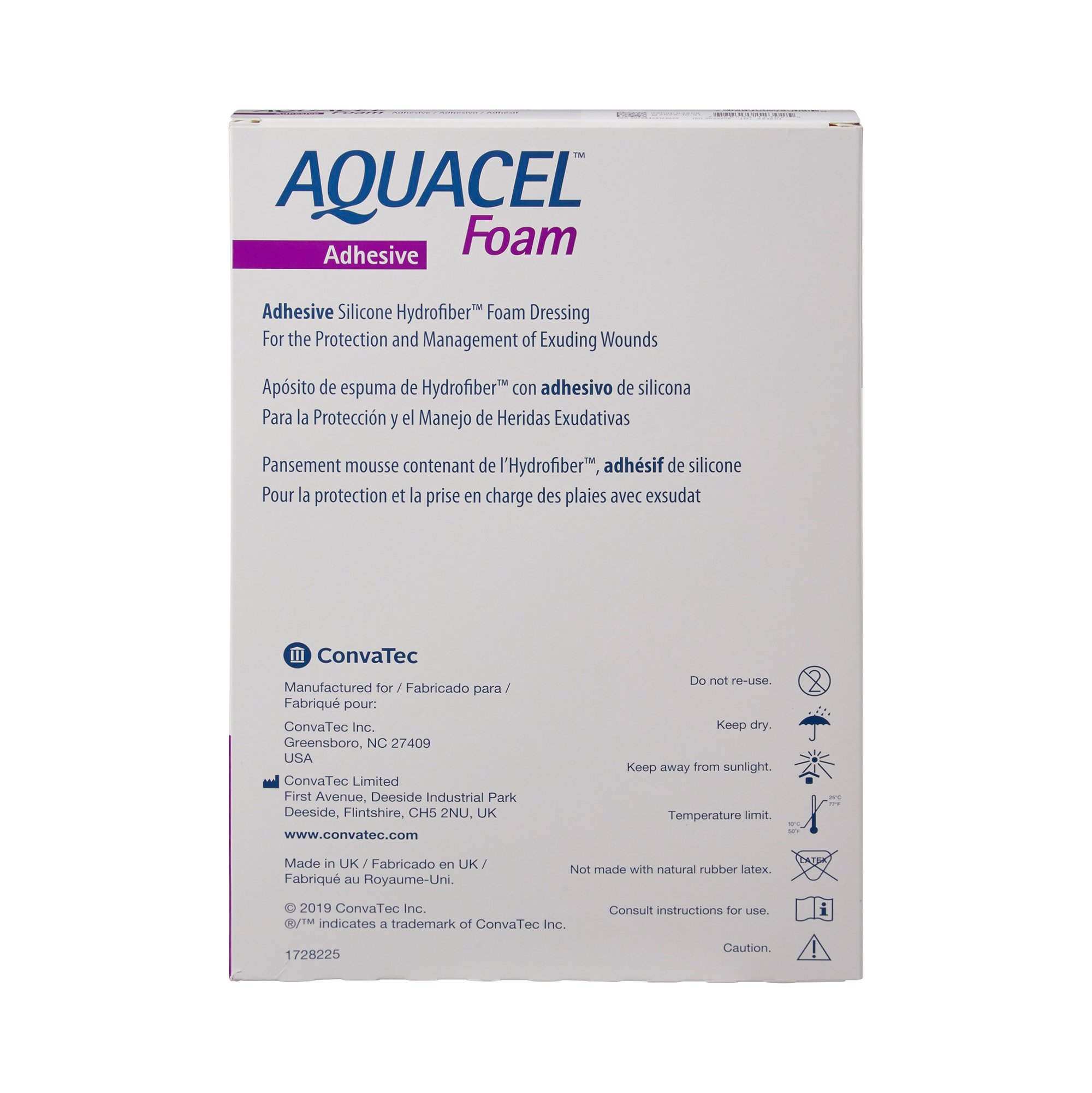 ConvaTec 420625 - Aquacel® Silicone Adhesive with Border Silicone Foam Dressing, 5½ x 8 Inch - 1/Each, 5/Box
