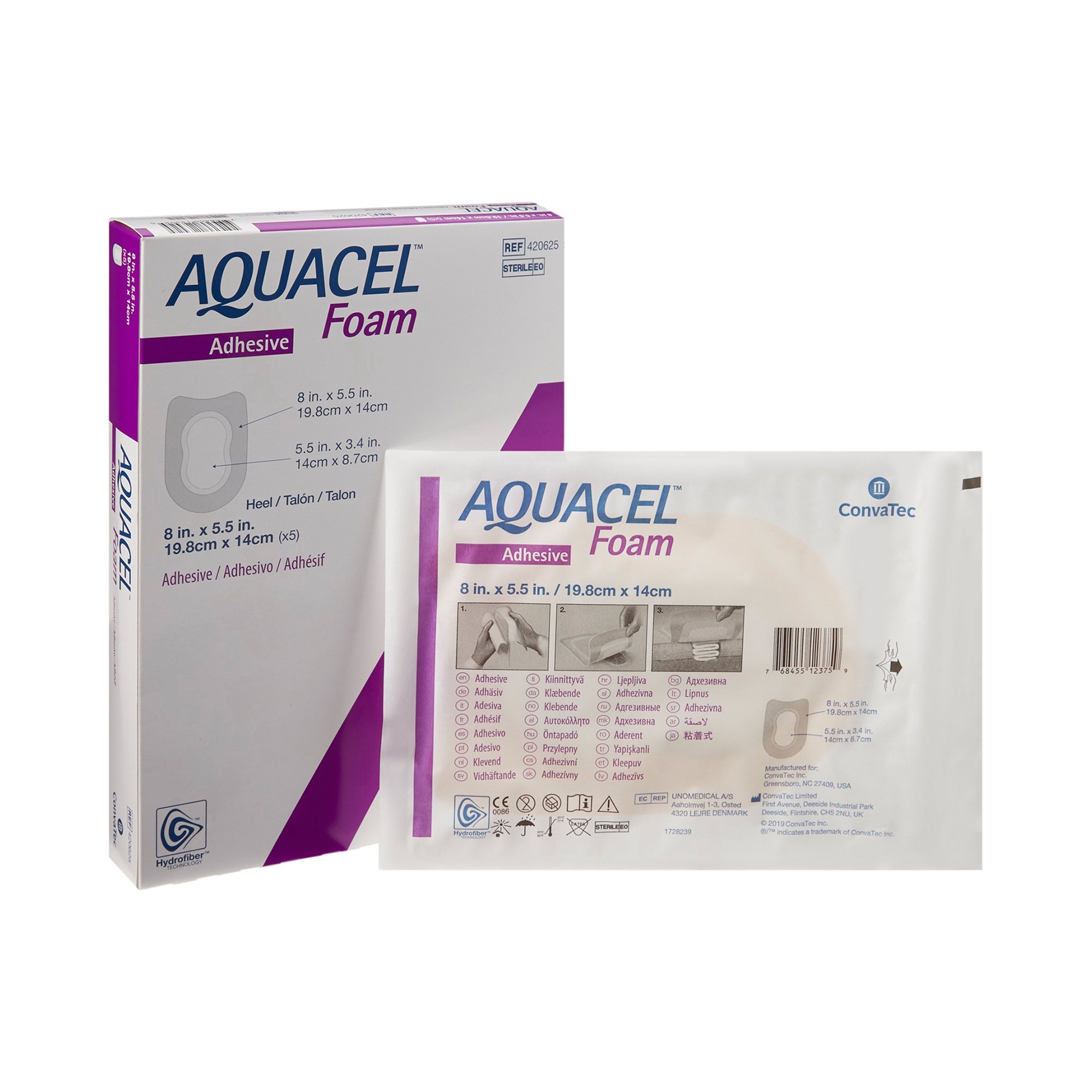 ConvaTec - 420625 Aquacel® Silicone Adhesive with Border Silicone Foam Dressing