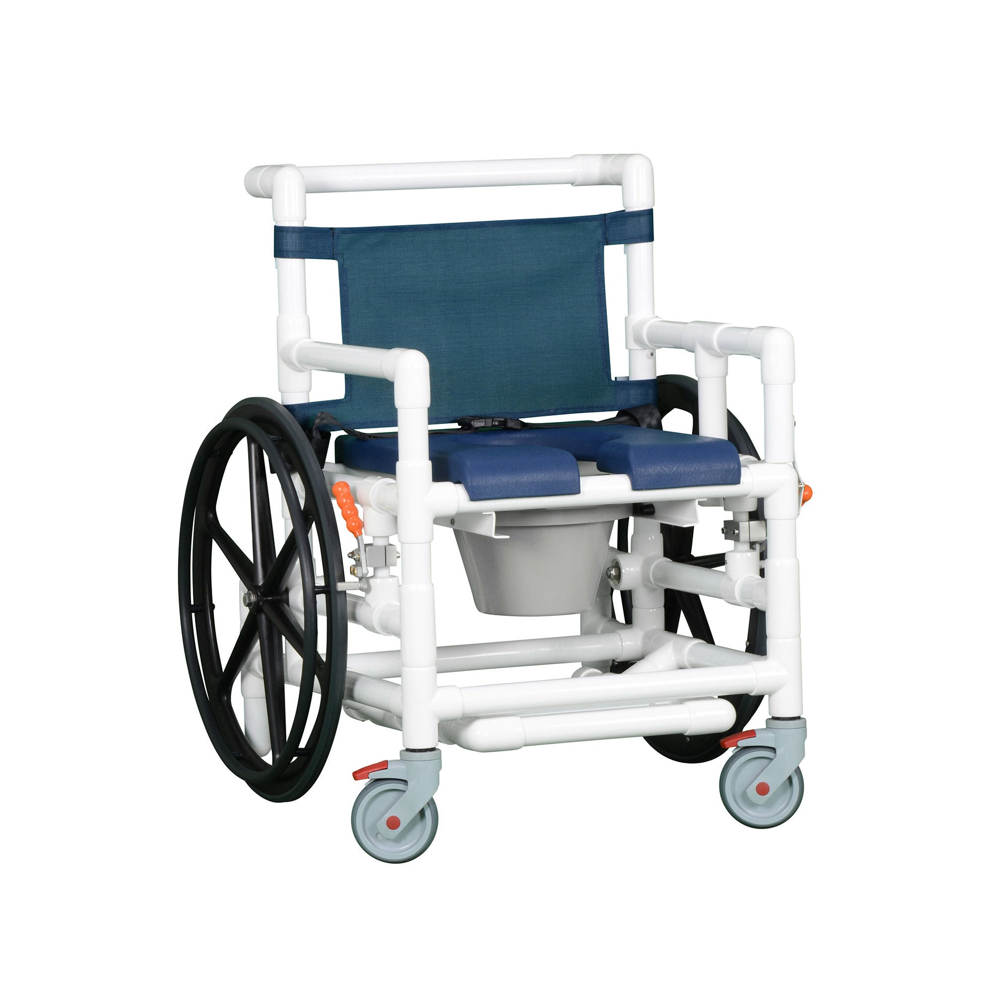 IPU - SAC22 P MS N Commode / Shower Chair ipu® Swing-Away Arm - Left PVC Frame Mesh Backrest 29 Inch Seat Width 350 lbs. Weight Capacity