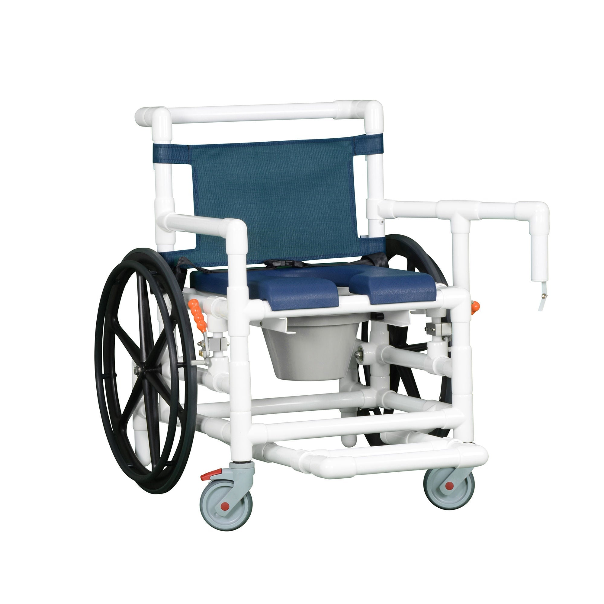 IPU - SAC22 P MS N Commode / Shower Chair ipu® Swing-Away Arm - Left PVC Frame Mesh Backrest 29 Inch Seat Width 350 lbs. Weight Capacity