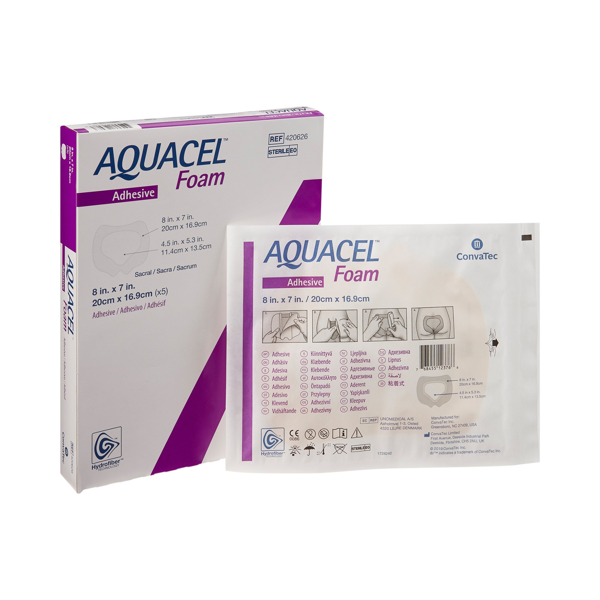 ConvaTec - 420626 Aquacel® Silicone Adhesive with Border Silicone Foam Dressing