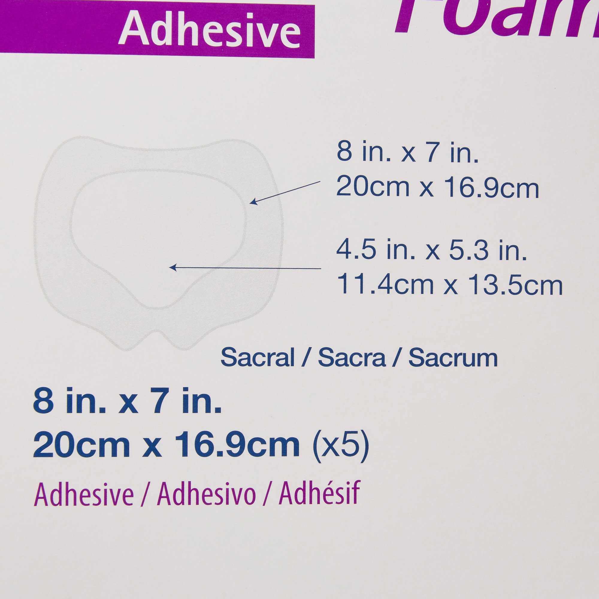 ConvaTec 420626 - Aquacel® Silicone Adhesive with Border Silicone Foam Dressing, 7 x 8 Inch - 1/Each, 5/Box