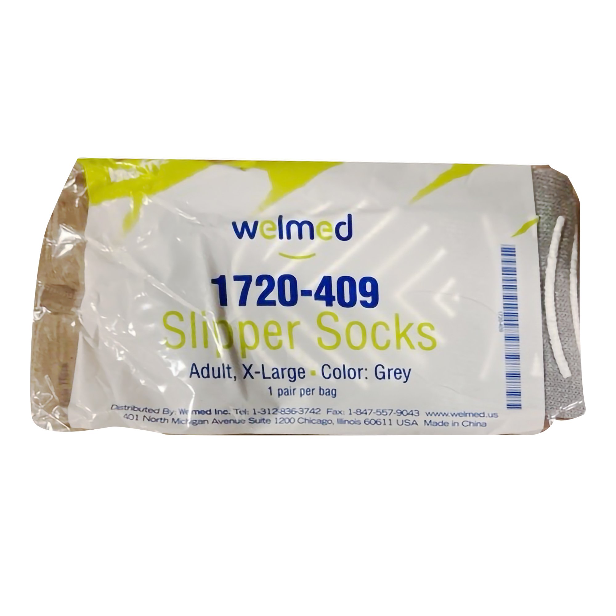 Welmed 1720-409 - Welmed Slipper Socks, Extra Large, Gray, Single Tread - 1/Pair, 48/Case