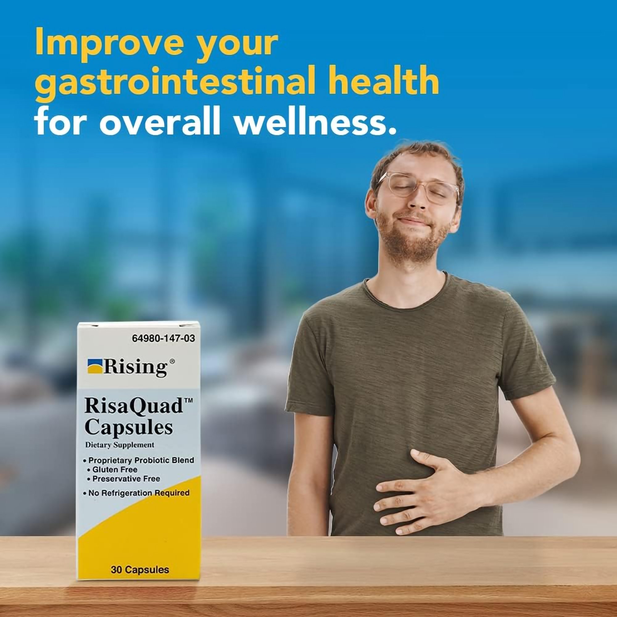 Rising Pharmaceuticals 64980014703 - RisaQuad™ Probiotic Dietary Supplement - 1/Bottle