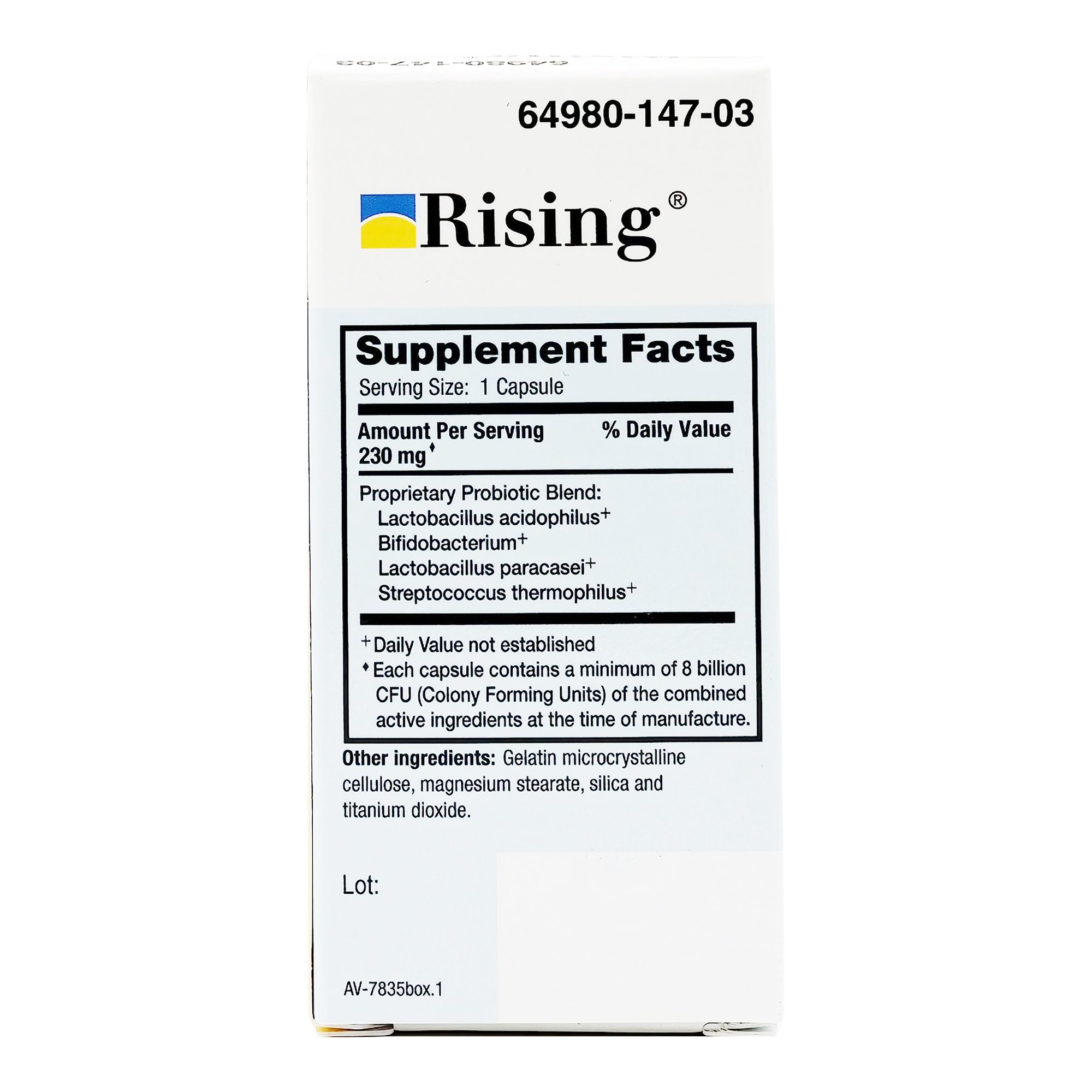 Rising Pharmaceuticals 64980014703 - RisaQuad™ Probiotic Dietary Supplement - 1/Bottle