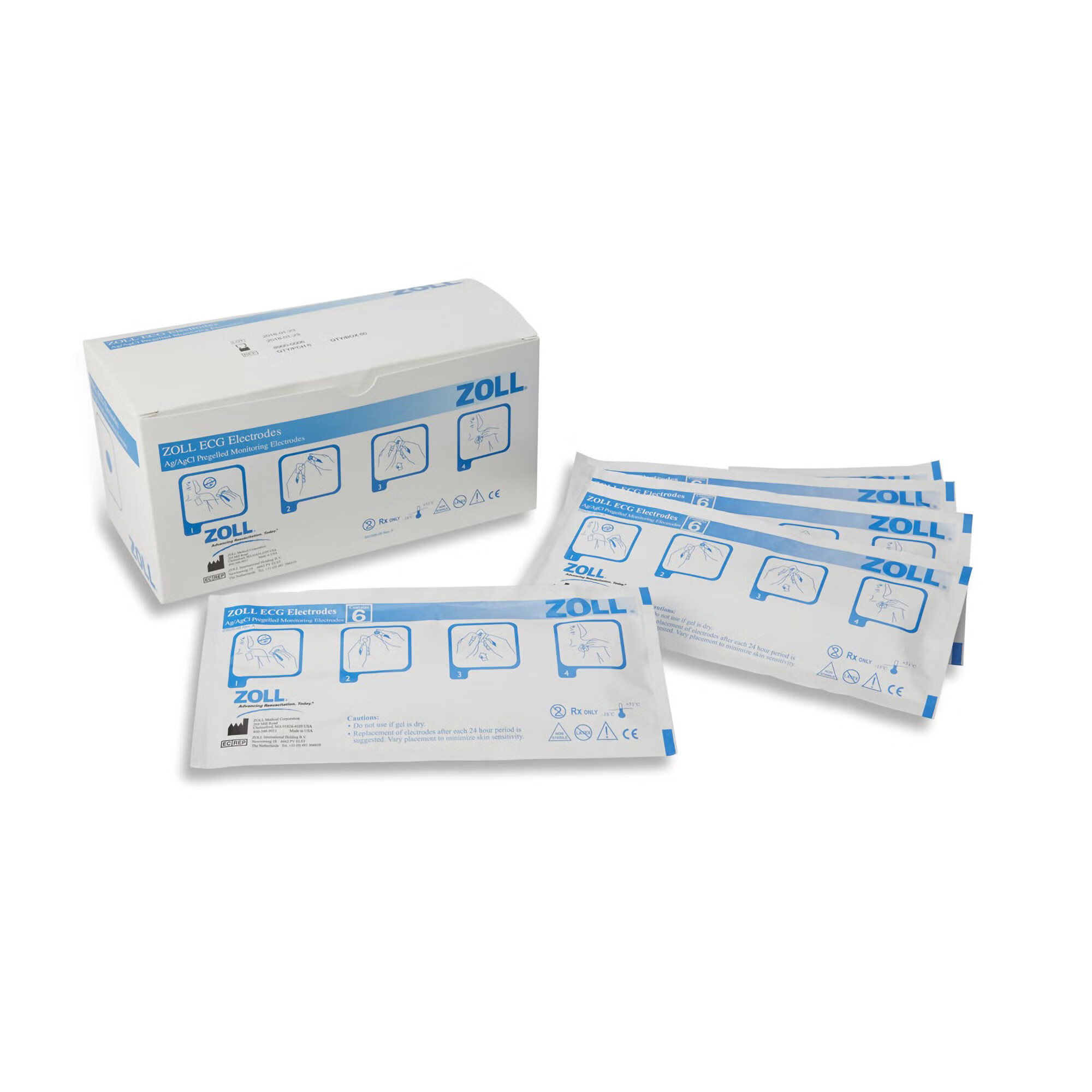 Zoll Medical - 8900-0006 ECG Monitoring Electrode Zoll® Snap Connector Wet Gel Adult 6 per Pouch