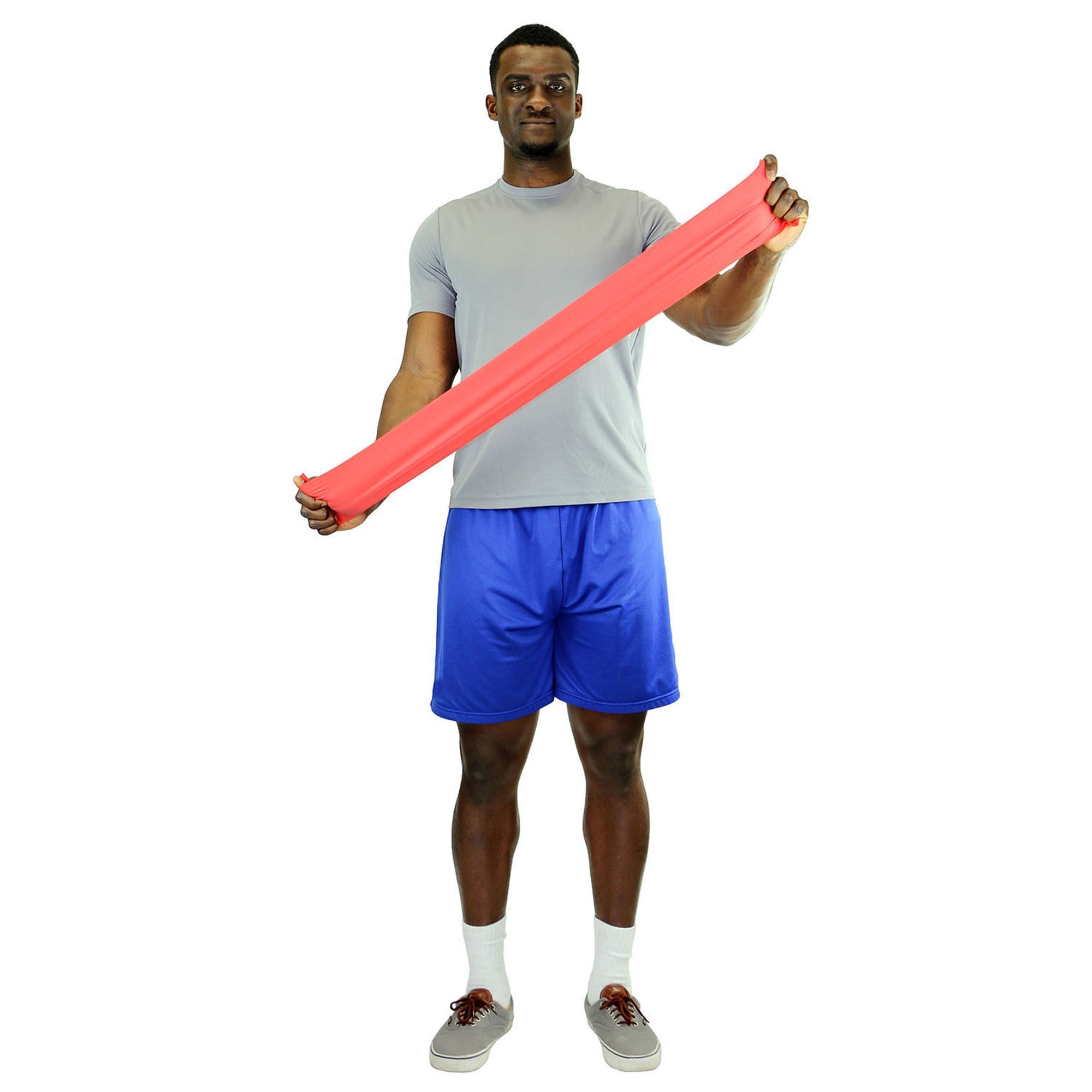 Fabrication Enterprises - 10-5242 Exercise Resistance Band CanDo® Low Powder Red 5 Inch X 4 Foot Light Resistance
