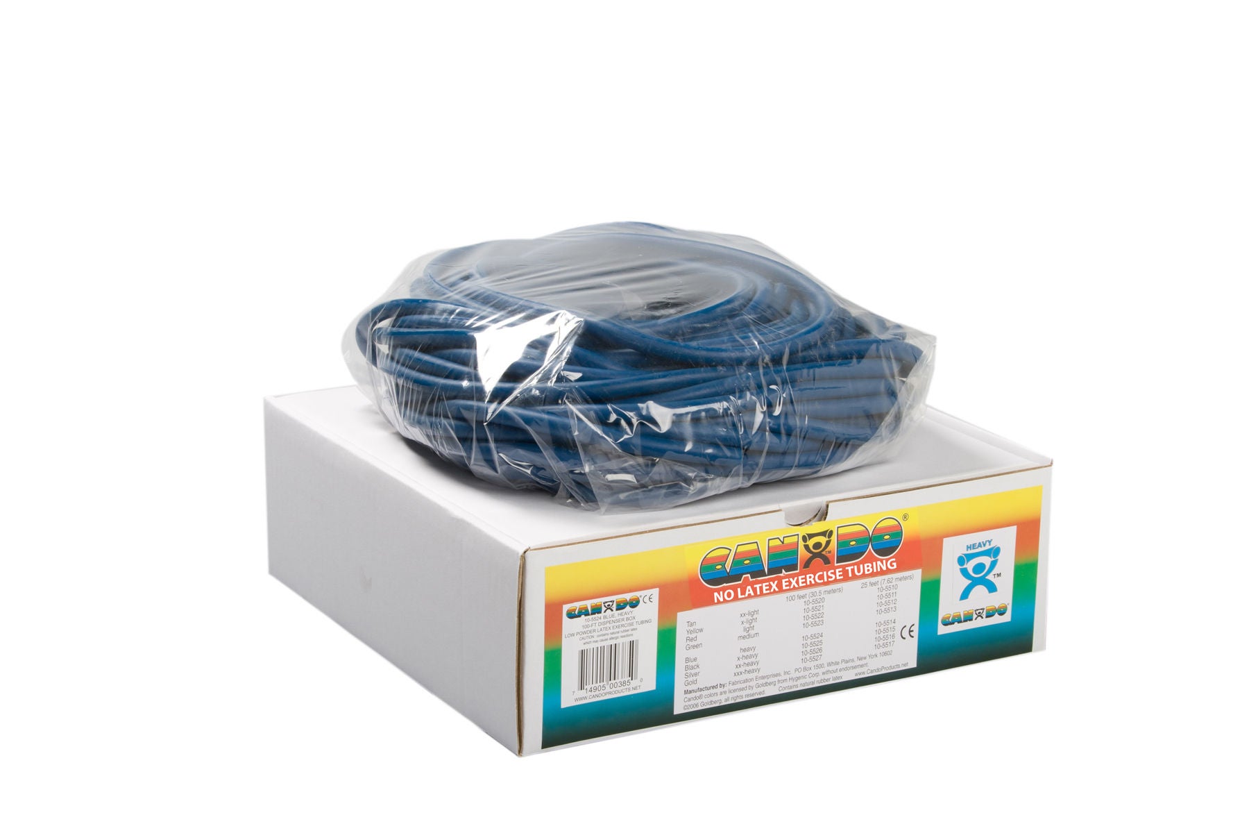 Fabrication Enterprises - 10-5724 Exercise Resistance Tubing CanDo® Blue 100 Foot Length Heavy Resistance