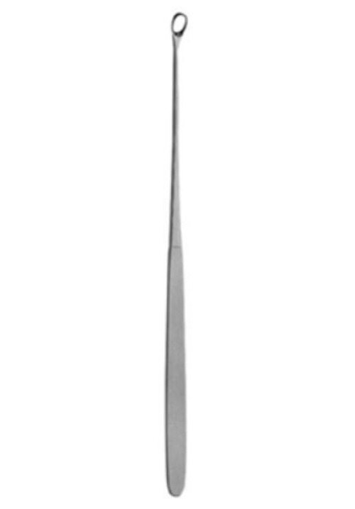V. Mueller - GL1700 Uterine Curette V. Mueller® Heaney 9-1/2 Inch Length Smooth Flat Handle Serrated Oval Loop Tip