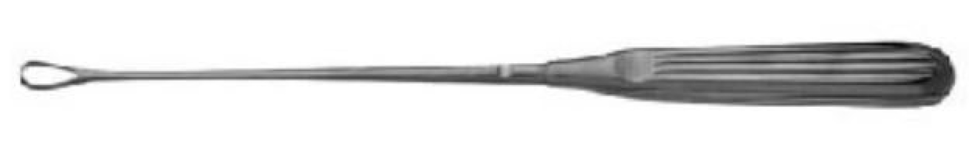 V. Mueller - GL1600005 Uterine Curette V. Mueller® Sims 11 Inch Length Hollow Handle with Grooves Size 5 Tip Sharp Teardrop Loop Tip