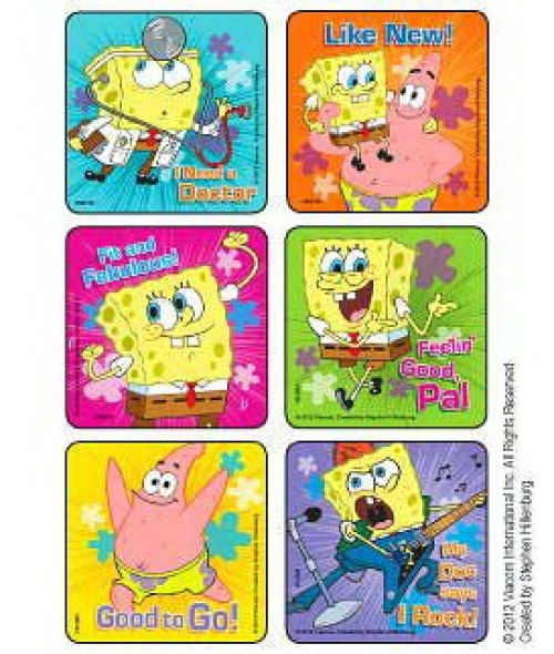 Medibadge - M2194 Sticker Disney® 75 per Pack SpongeBob - Doctor Visit Medical 2-1/2 X 2-1/2 Inch