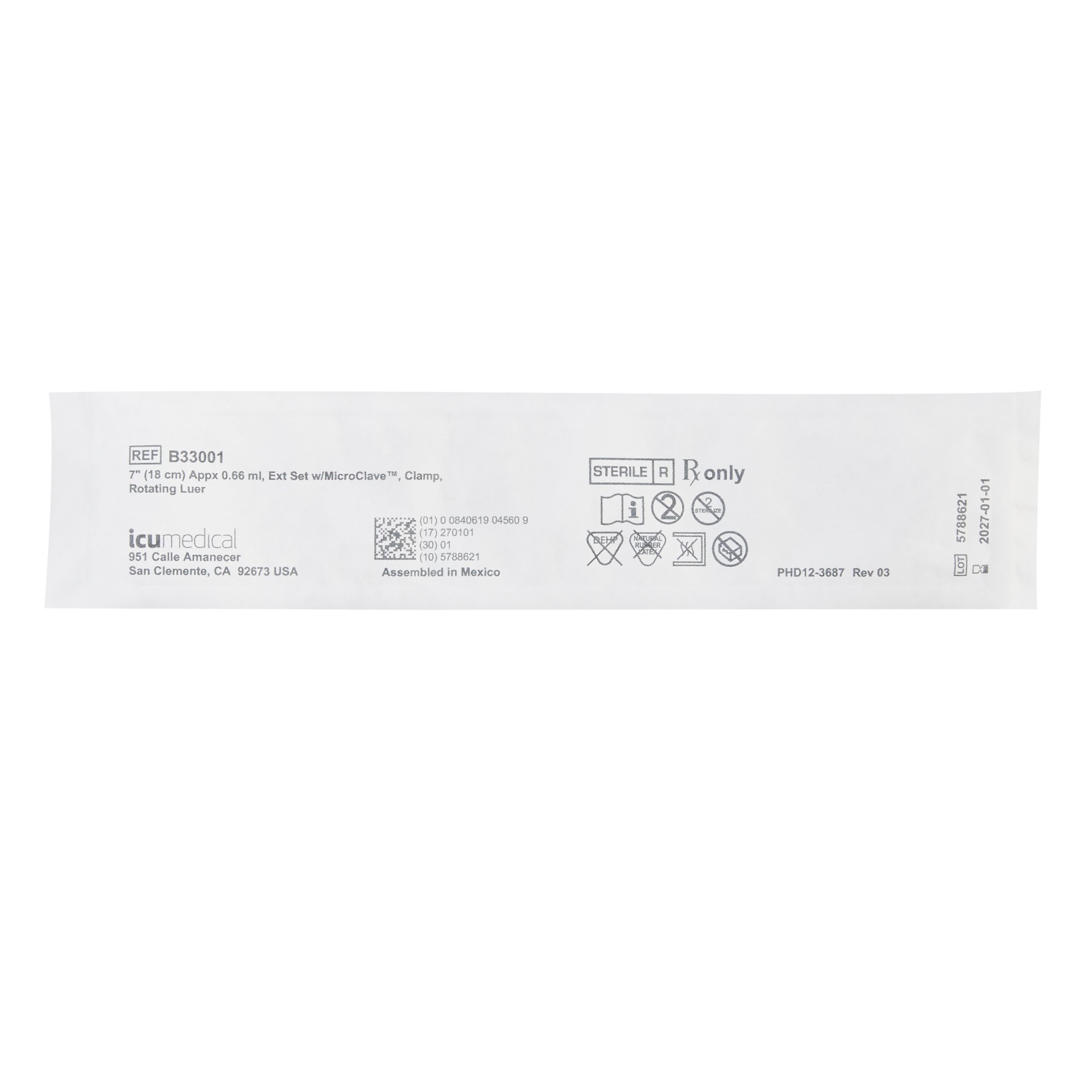 ICU IV Extension Set B33001 by ICU Medical