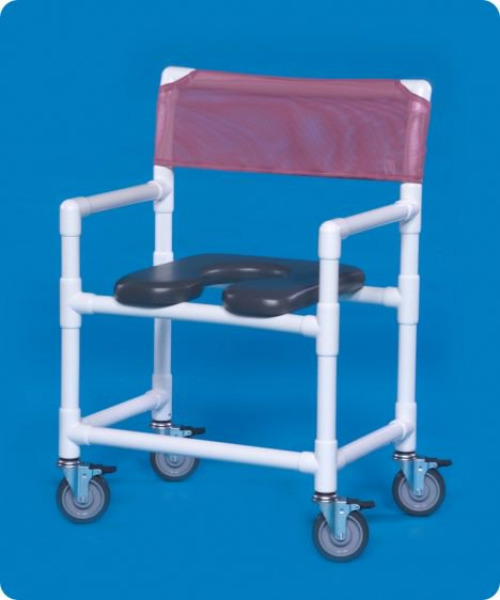 IPU - VL OF9200 OS Shower Chair ipu® Fixed Arms PVC Frame Mesh Backrest 28 Inch Seat Width 400 lbs. Weight Capacity