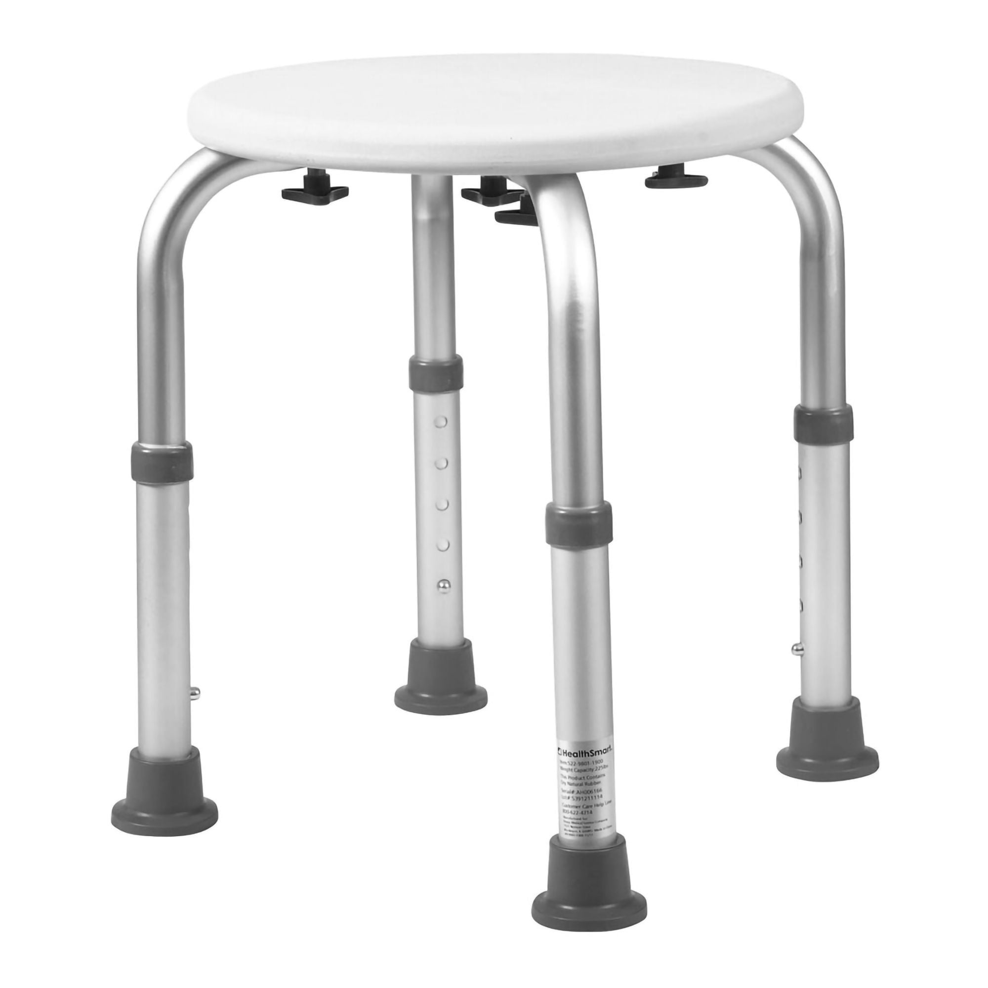 Mabis Healthcare - 522-9801-1900 Shower Stool HealthSmart™ Without Arms Aluminum Frame Without Backrest 17-1/2 Inch Seat Width 225 lbs. Weight Capacity