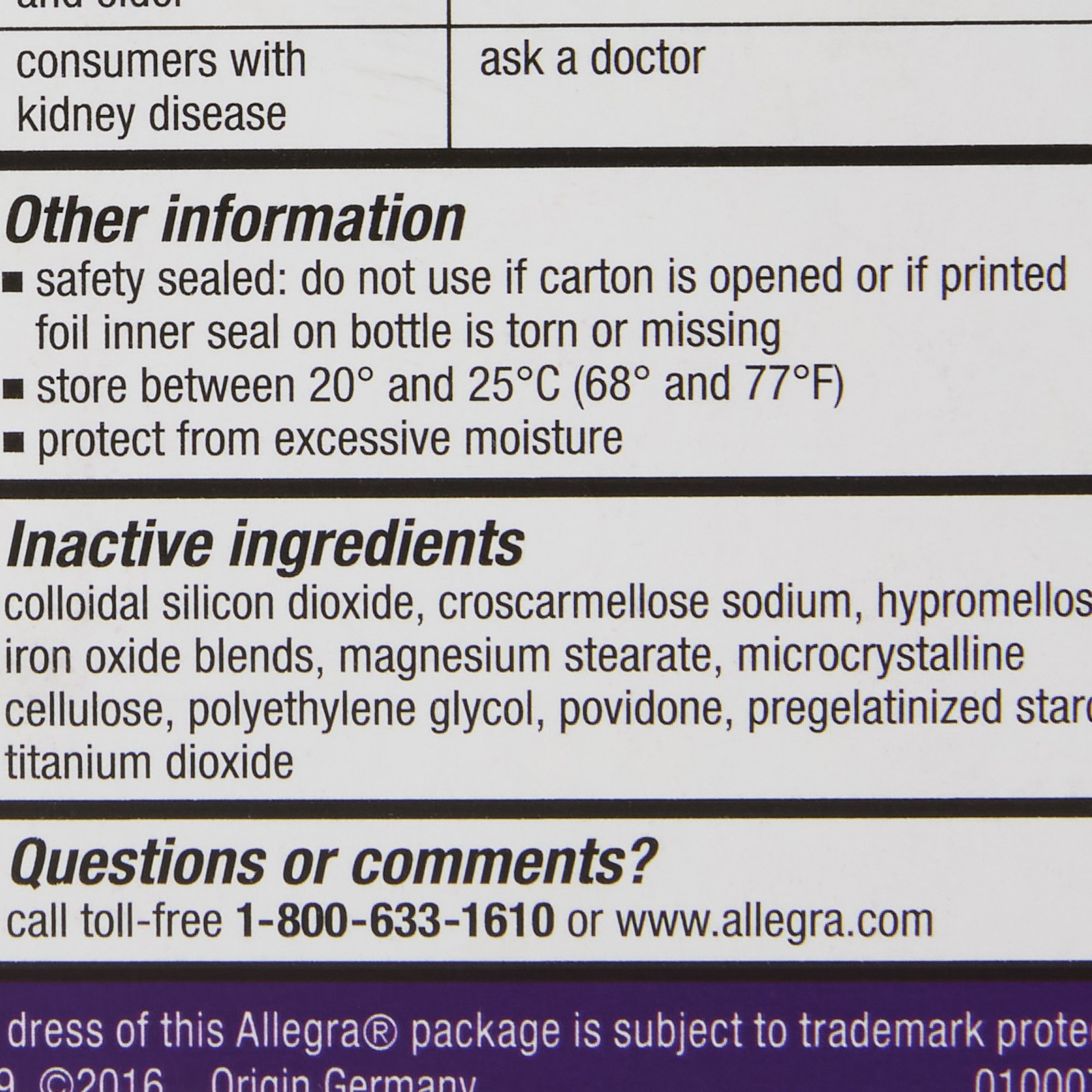 Chattem 41167412004 - Allegra® Fexofenadine Allergy Relief - 1/Bottle