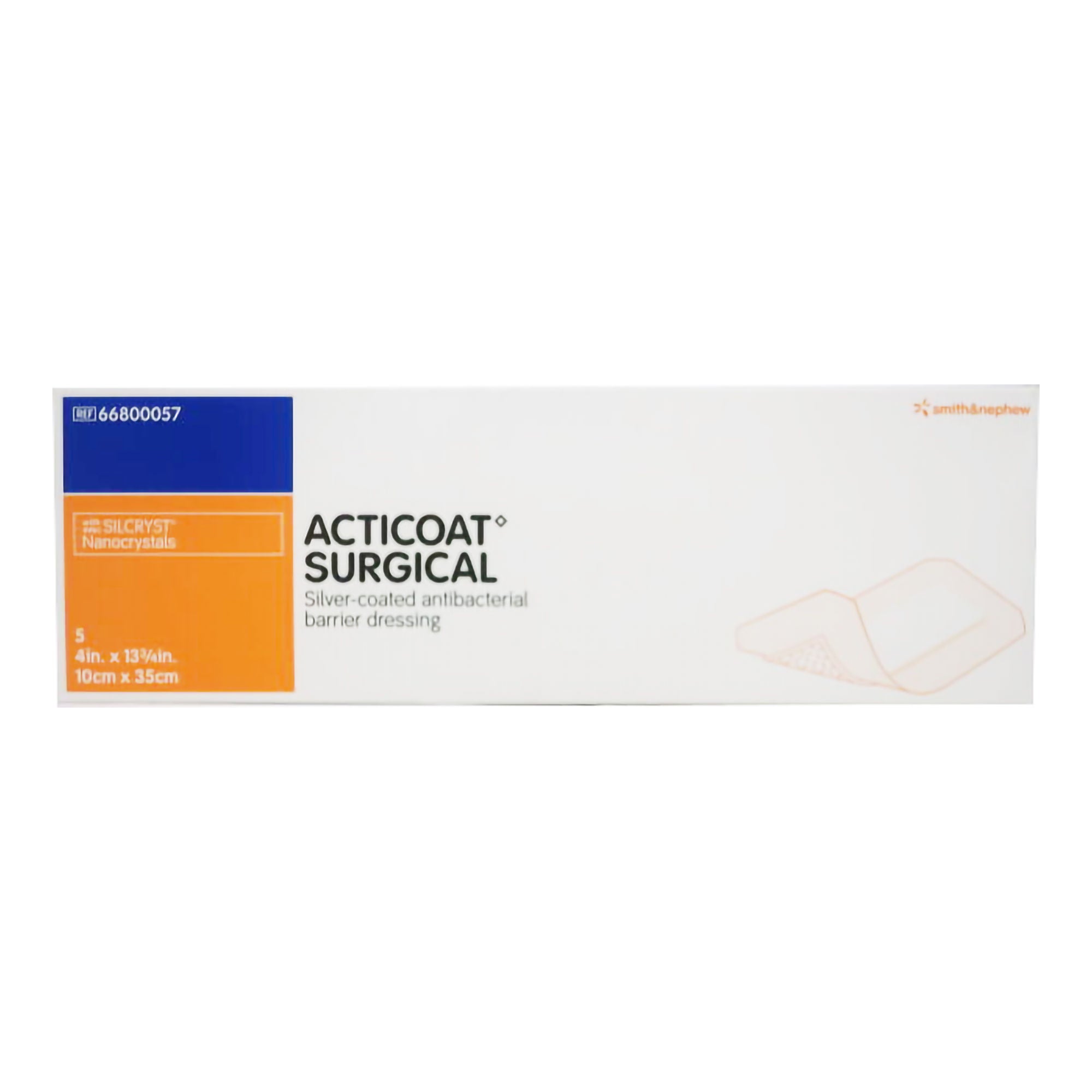 Smith & Nephew - 66800057 Silver Foam Dressing Acticoat Surgical Rectangle Sterile