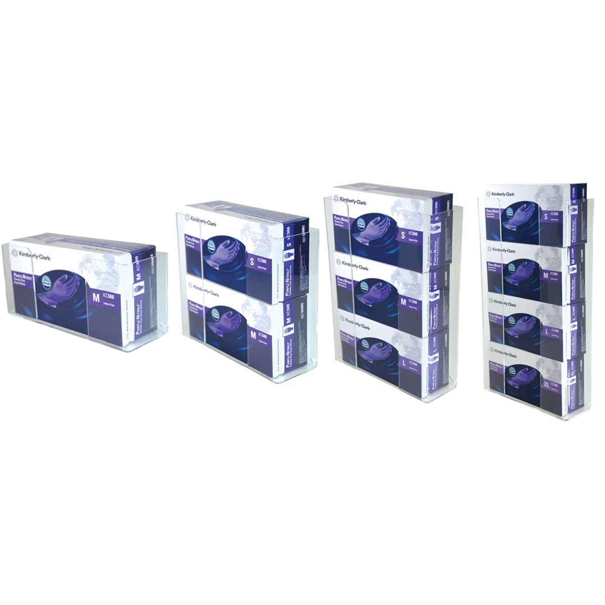 Unimed - Midwest - CCG3061282 Glove Box Holder Horizontal Mounted 3-Box Capacity Clear 3-1/2 X 11 X 14-1/2 Inch Acrylic