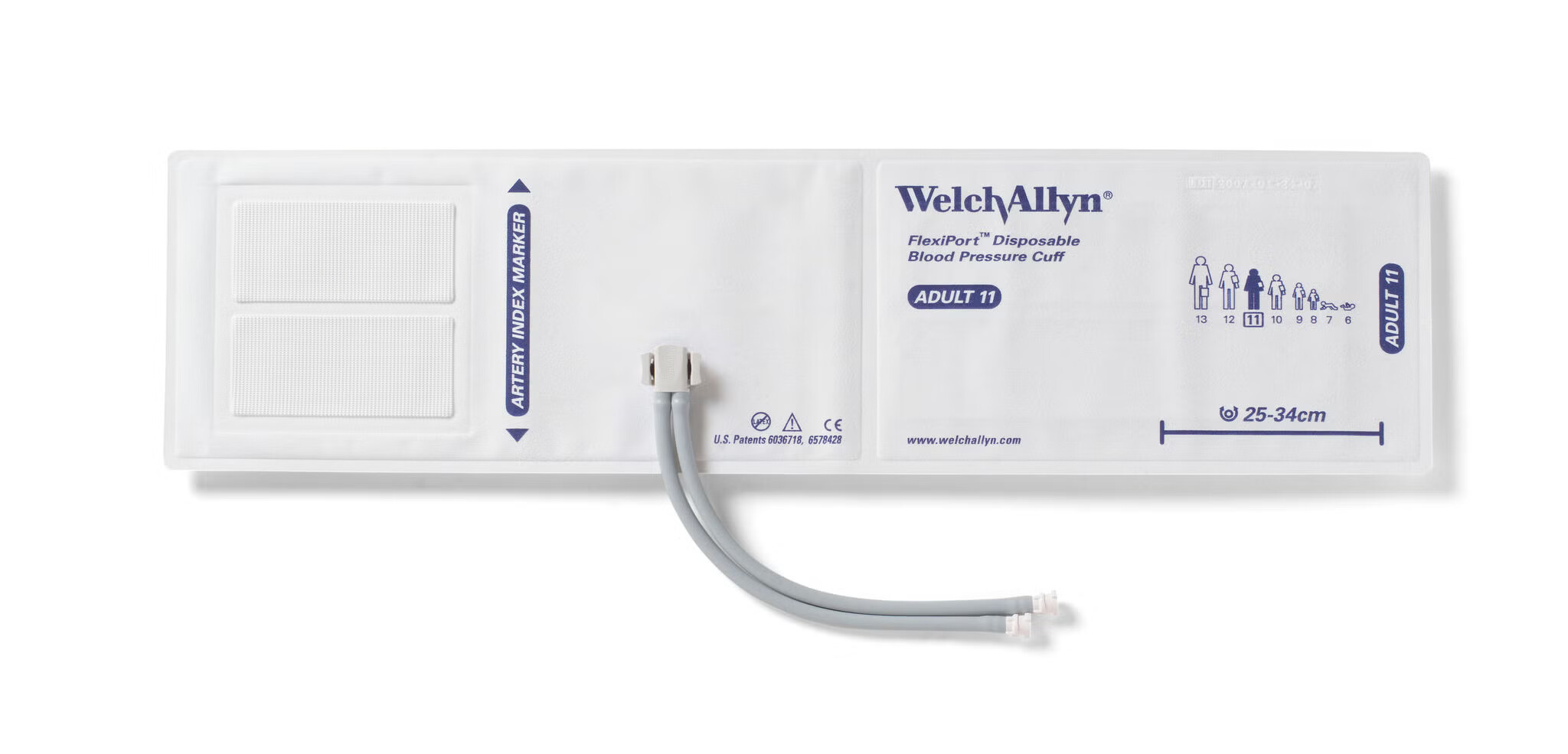 Welch Allyn - SOFT-12-1MQ Single Patient Use Blood Pressure Cuff FlexiPort® 32 to 43 cm Arm Cloth Fabric Cuff Large Adult Cuff