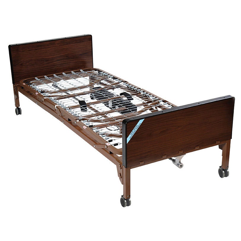 Drive DeVilbiss Healthcare - 15033BV-HR Electric Bed Delta® Ultra-Light 1000 Home Care 88 Inch Length Spring Deck 3 Functions 12-1/2 to 21-1/2 Inch Height Range