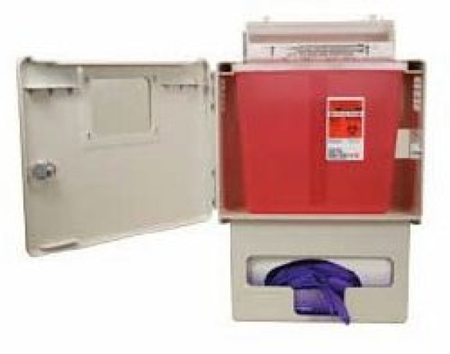 Unimed - Midwest SSGB00056H - Complete Locking In-Room System Sharps Container - 1/Each