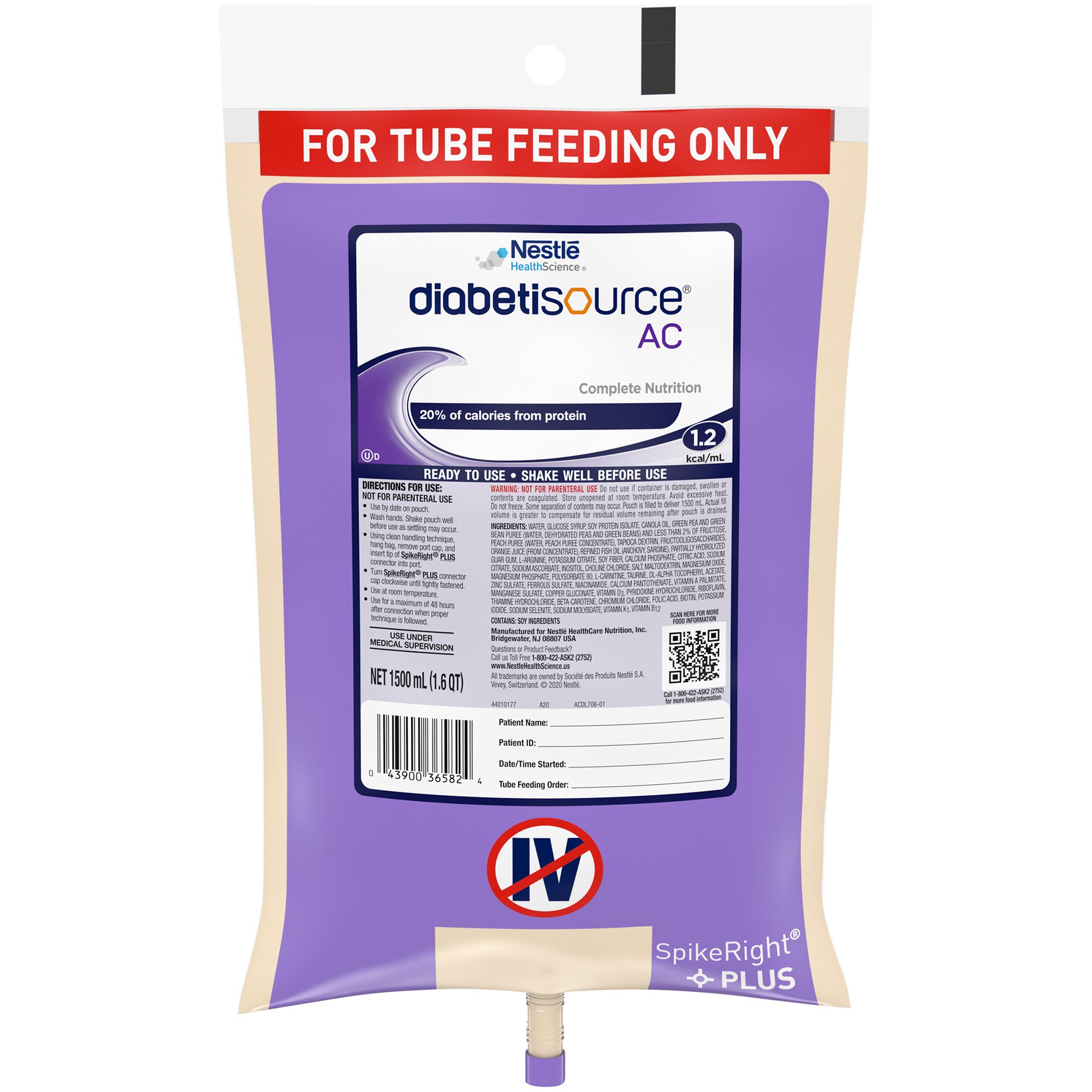 Nestle Healthcare Nutrition - 10043900365838 Diabetisource® AC Tube Feeding Formula