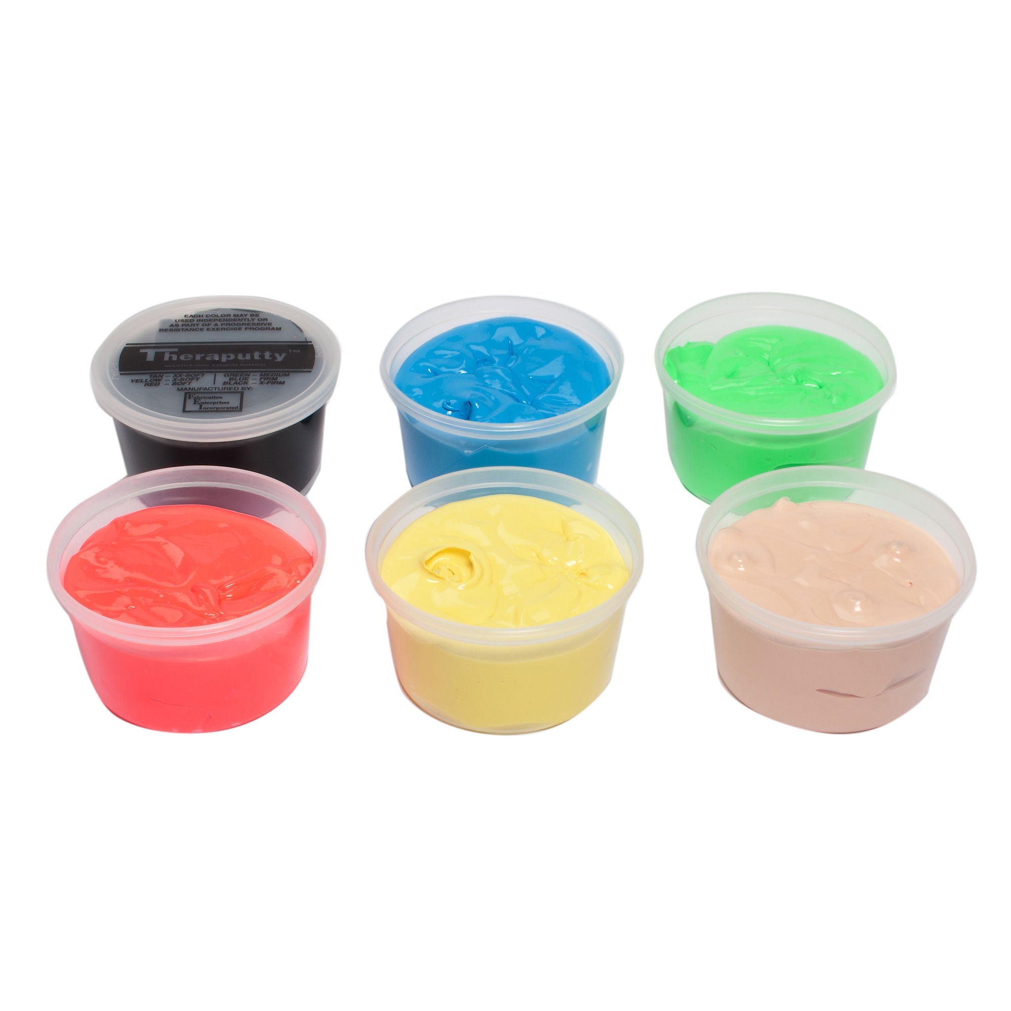 Fabrication Enterprises - 10-1484 Therapy Putty Set CanDo® TheraPutty® 2X-Soft / X-Soft / Soft / Medium / Firm / X-Firm 6 X 1 lbs.