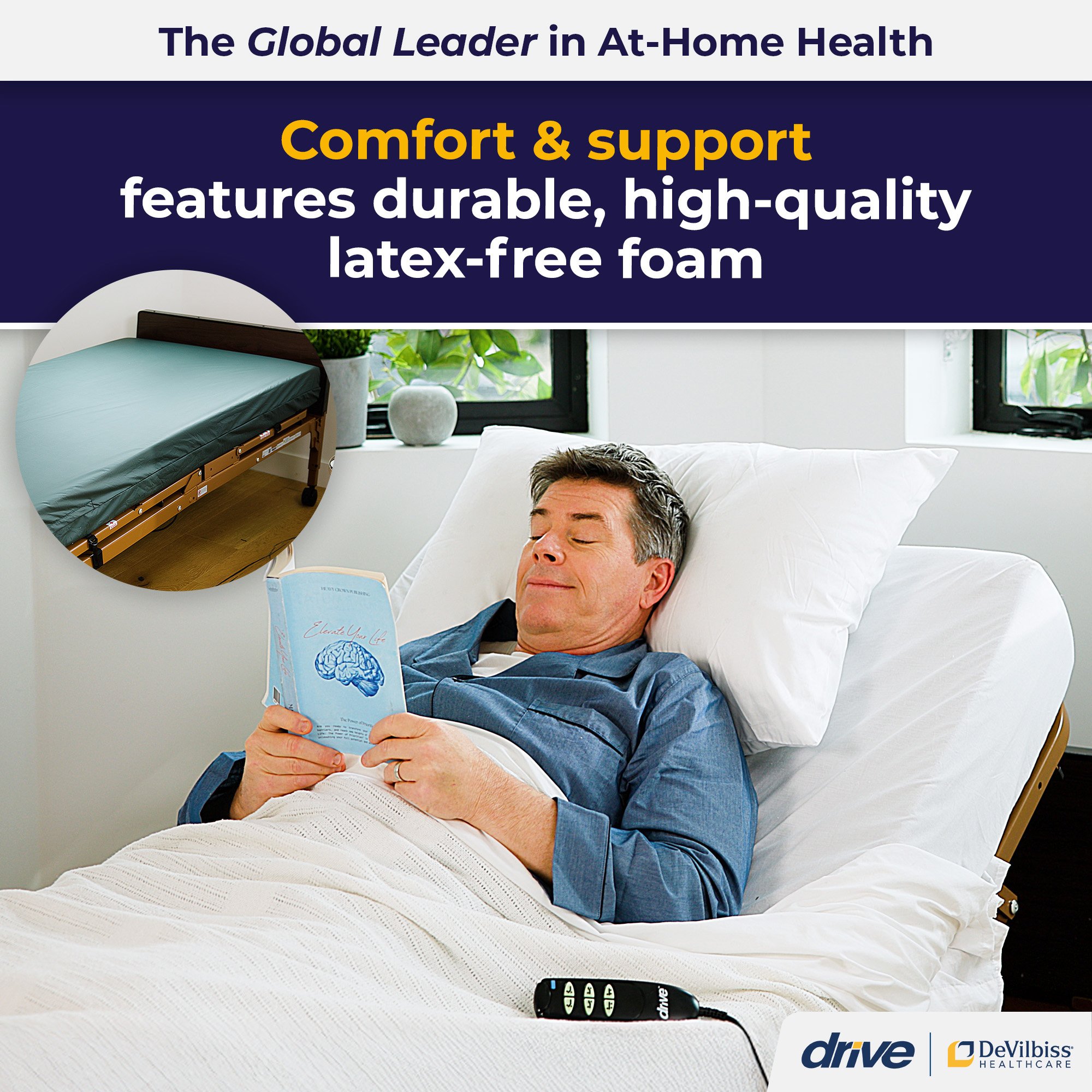 Drive DeVilbiss Healthcare 15076 - drive™ Quick 'N' Easy Comfort Bed Mattress - 1/Each