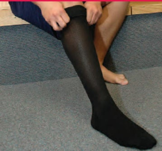 BSN Medical - 115372 Compression Stocking Jobst® for Men Knee High Large / Full Calf Black Open Toe