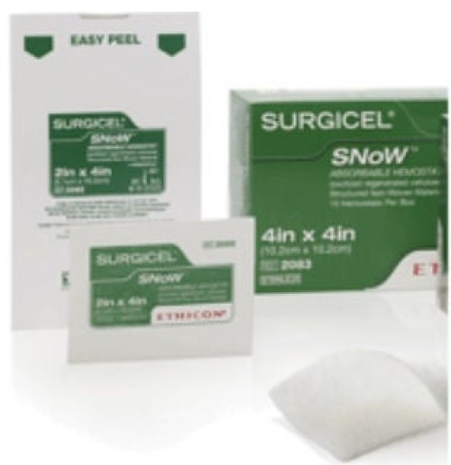 J & J Healthcare Systems - 2083 Hemostatic Agent SURGICEL SNoW™ 4 X 4 Inch 10 Count Sterile