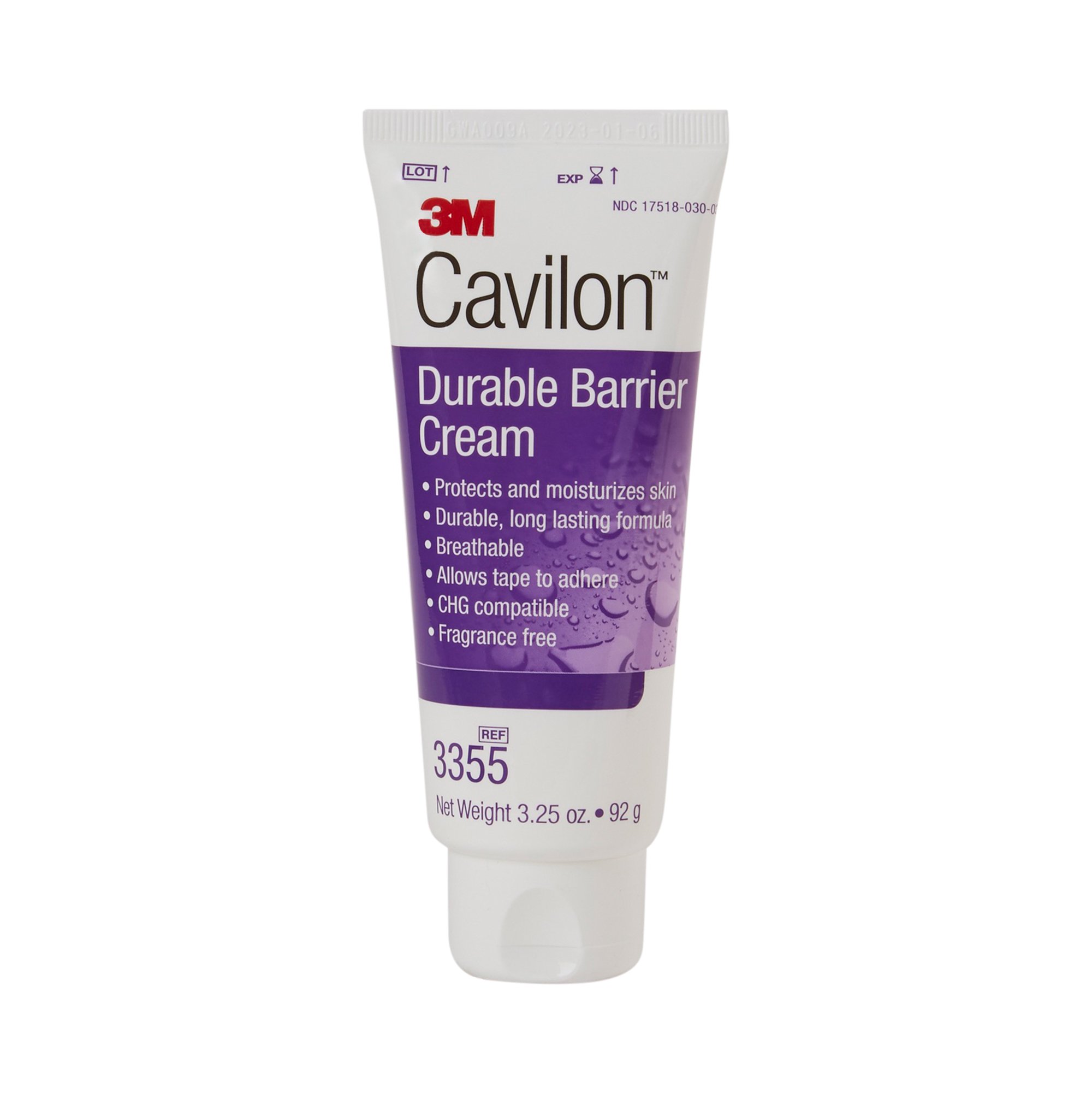 Solventum Corporation 3355 - 3M™ Cavilon™ Barrier Cream, Unscented, Hypoallergenic, 3.25-ounce Tube - 1/Each, 12/Case