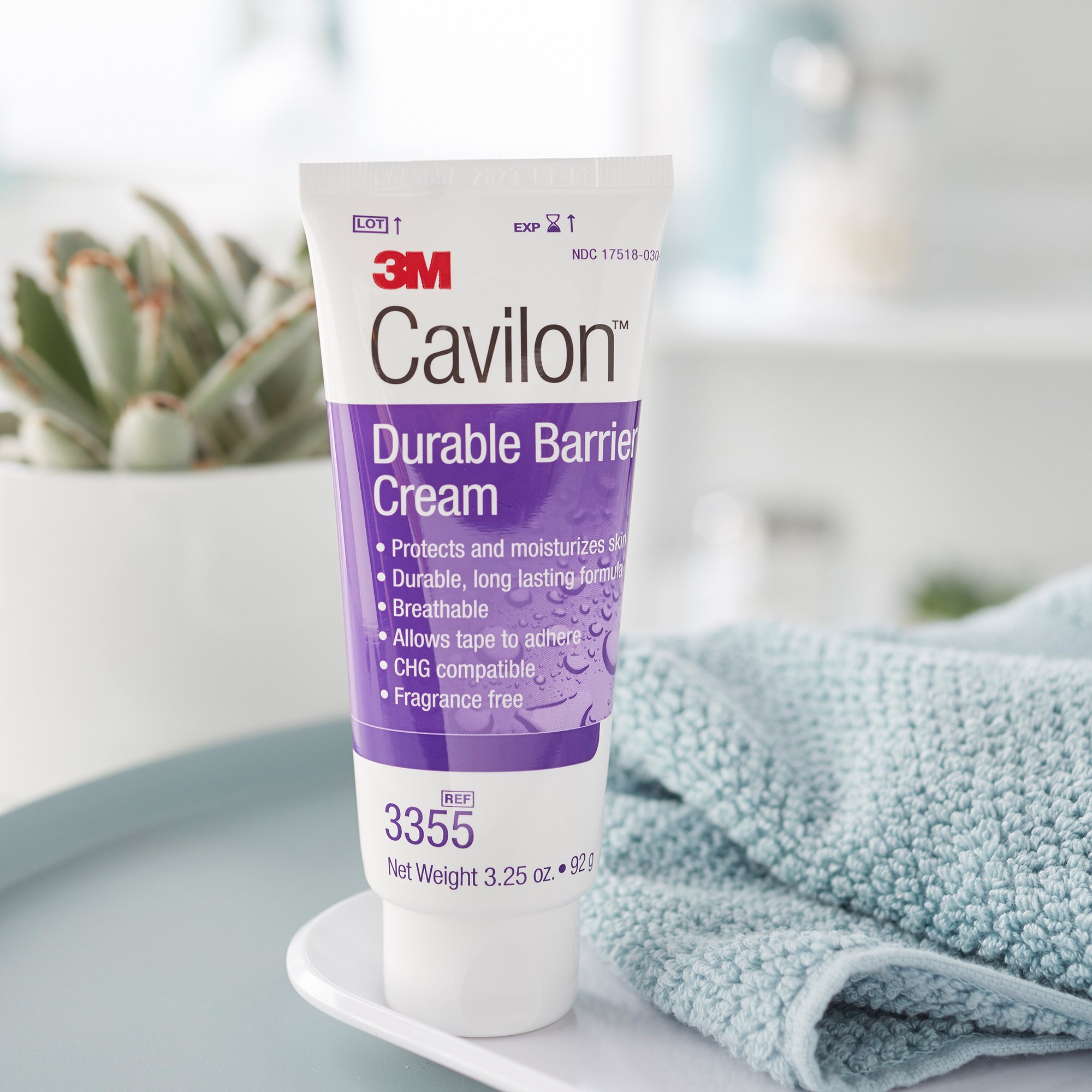 Solventum Corporation 3355 - 3M™ Cavilon™ Barrier Cream, Unscented, Hypoallergenic, 3.25-ounce Tube - 1/Each, 12/Case