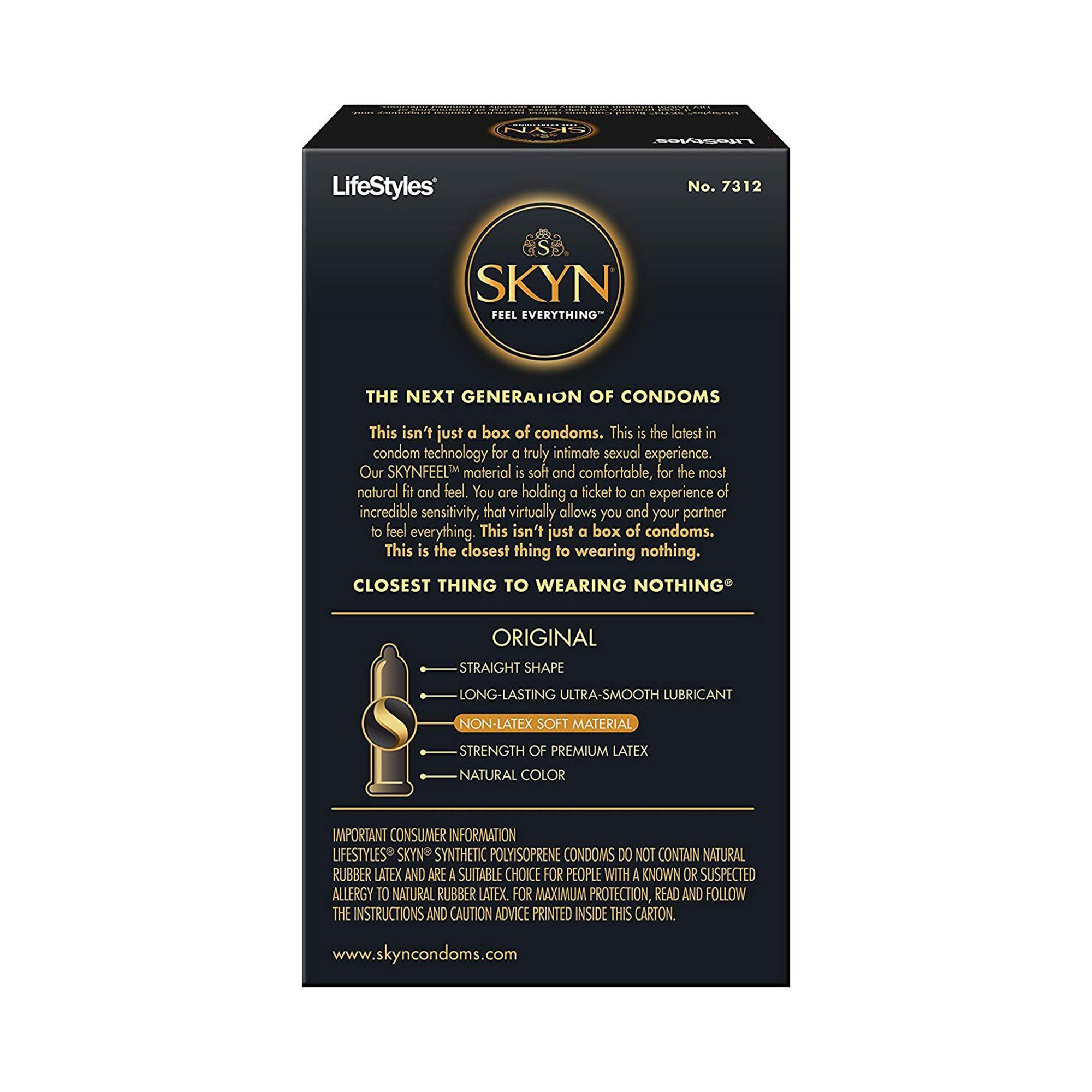 Ansell 07090727312 - Lifestyles® Skyn® Lubricated Polyisoprene Condom - 12/Box