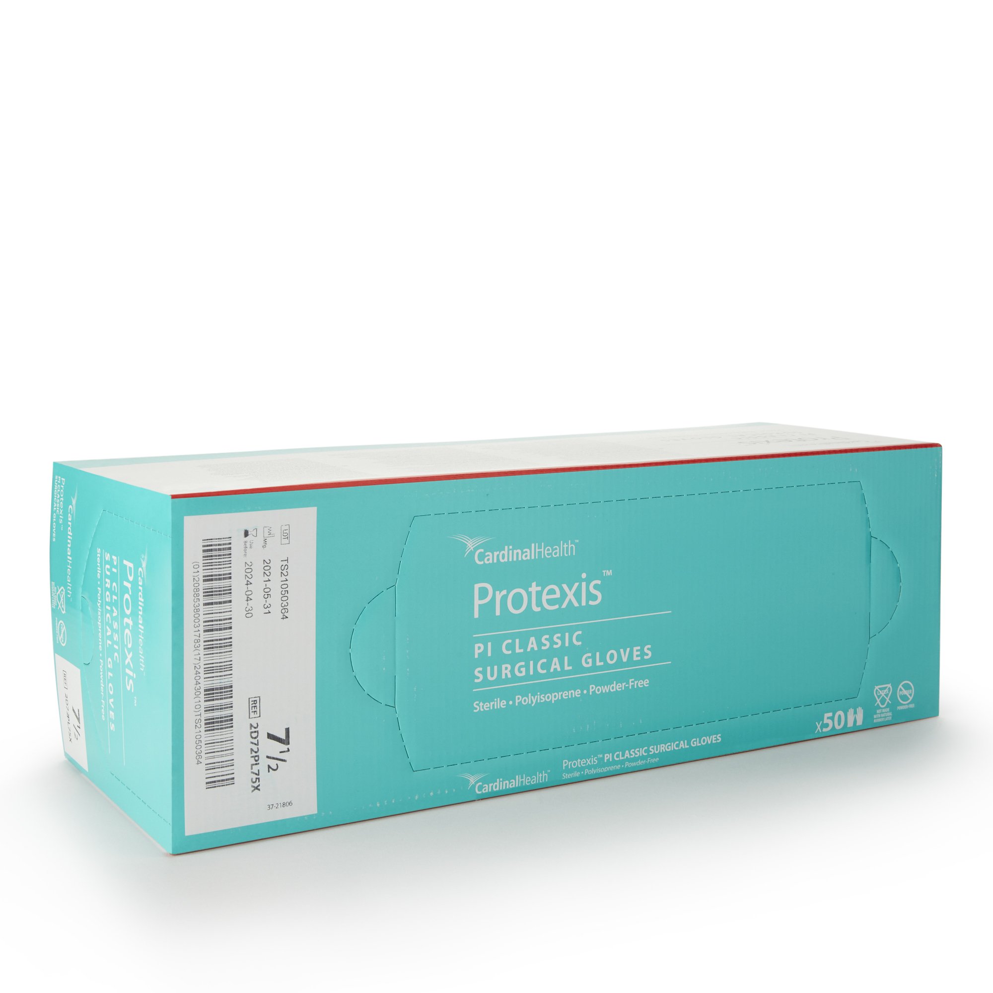 Cardinal 2D72PL75X - Protexis™ PI Classic Polyisoprene Surgical Glove, Size 7.5, Ivory - 1/Pair, 50/Box, 200/Case