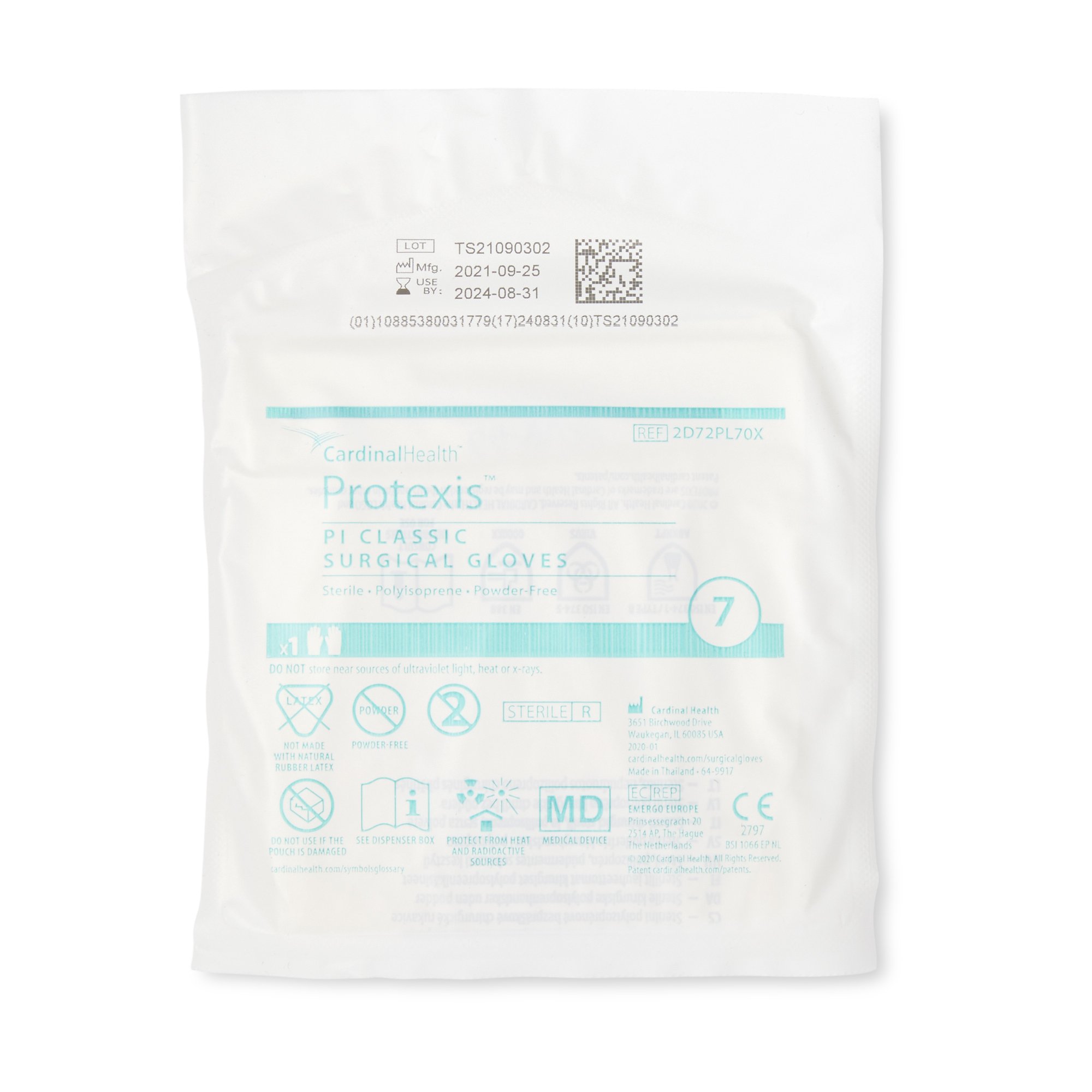 Cardinal 2D72PL70X - Protexis™ PI Classic Polyisoprene Surgical Glove, Size 7, Ivory - 1/Pair, 50/Box, 200/Case