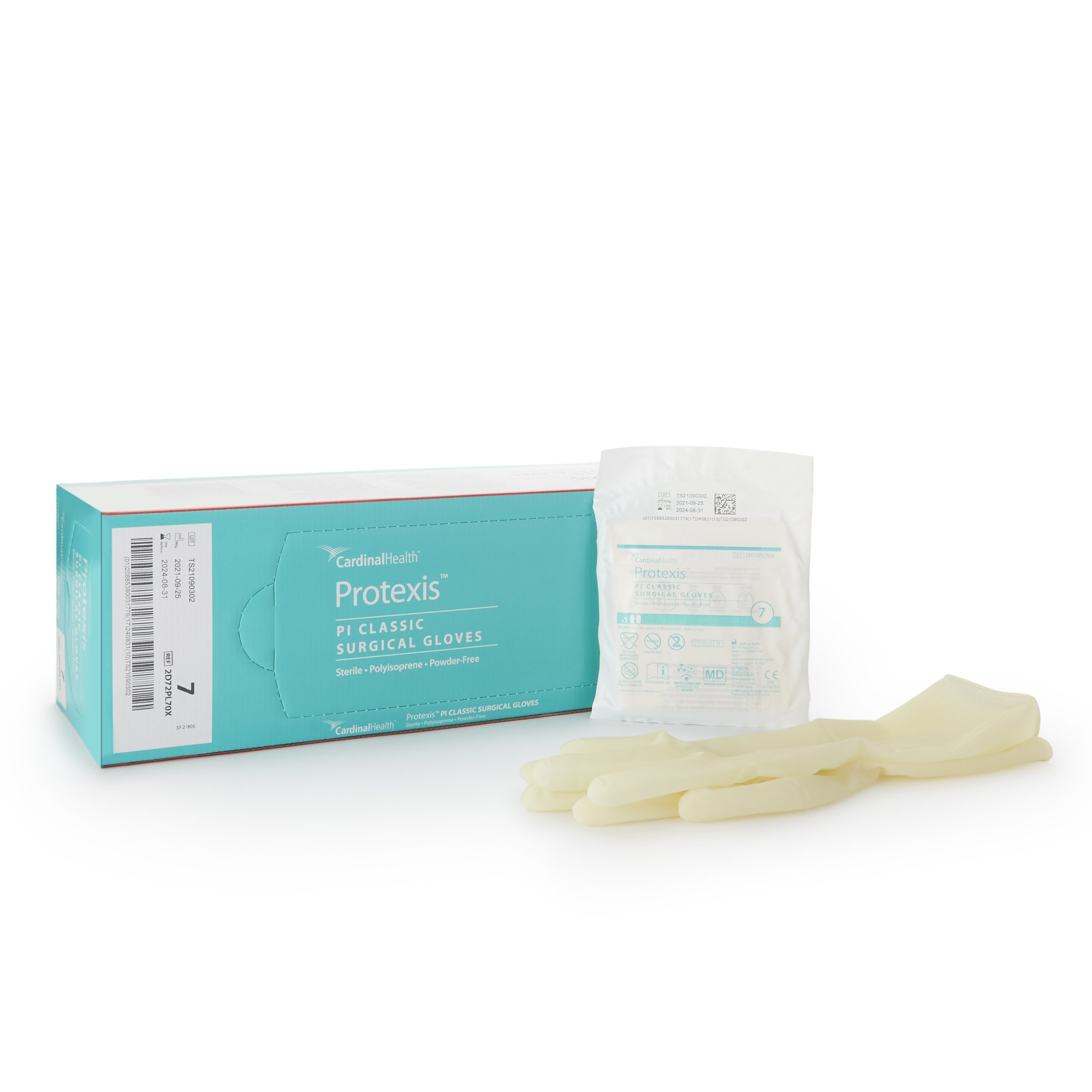 Cardinal 2D72PL70X - Protexis™ PI Classic Polyisoprene Surgical Glove, Size 7, Ivory - 1/Pair, 50/Box, 200/Case