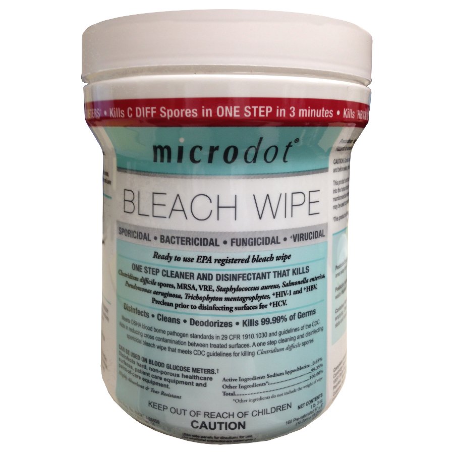 Cambridge Sensors USA - 600-12 Microdot® Bleach Surface Disinfectant Wipes