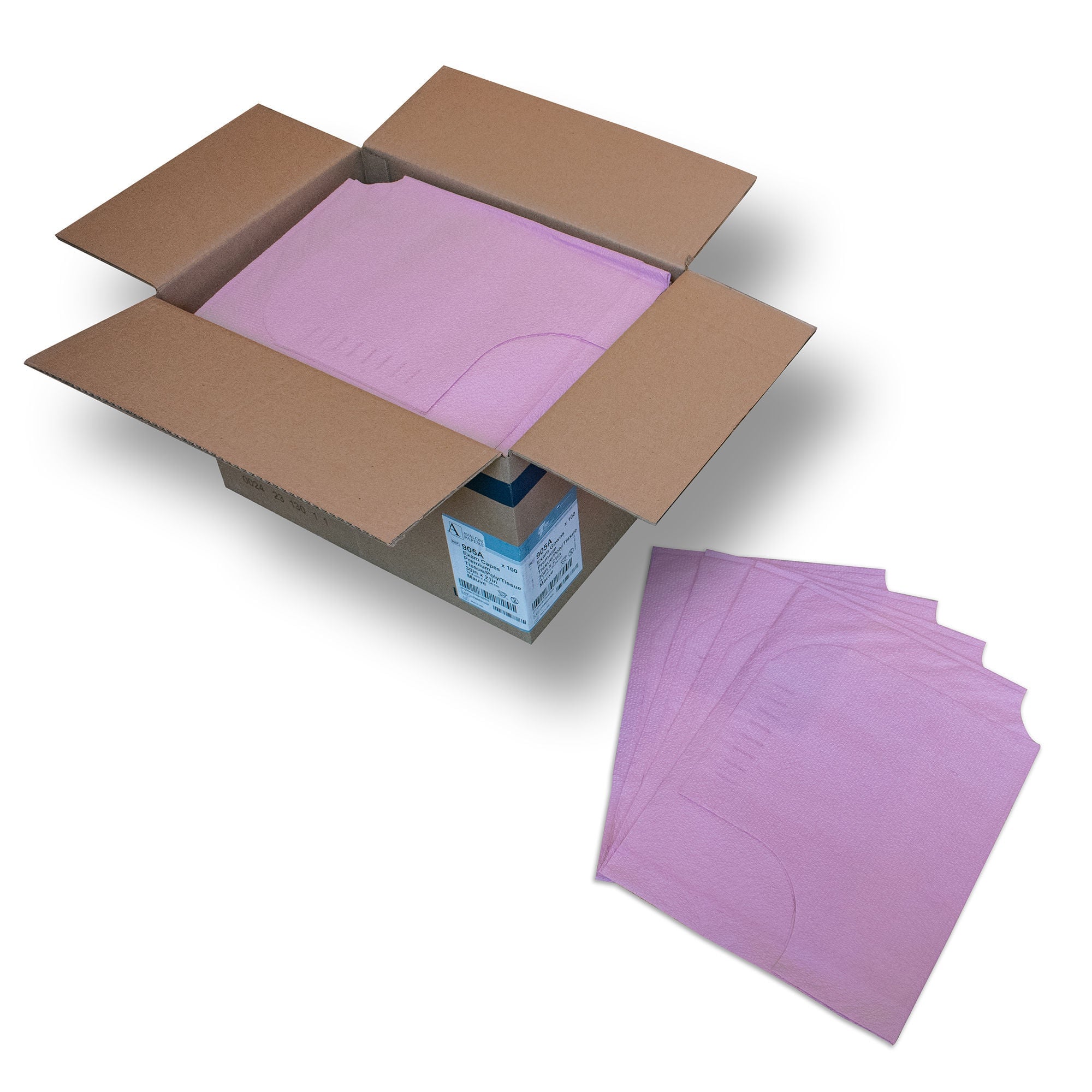 Tidi Products - 905A Exam Cape Avalon Mauve One Size Fits Most Front / Back Opening Without Closure Unisex Disposable