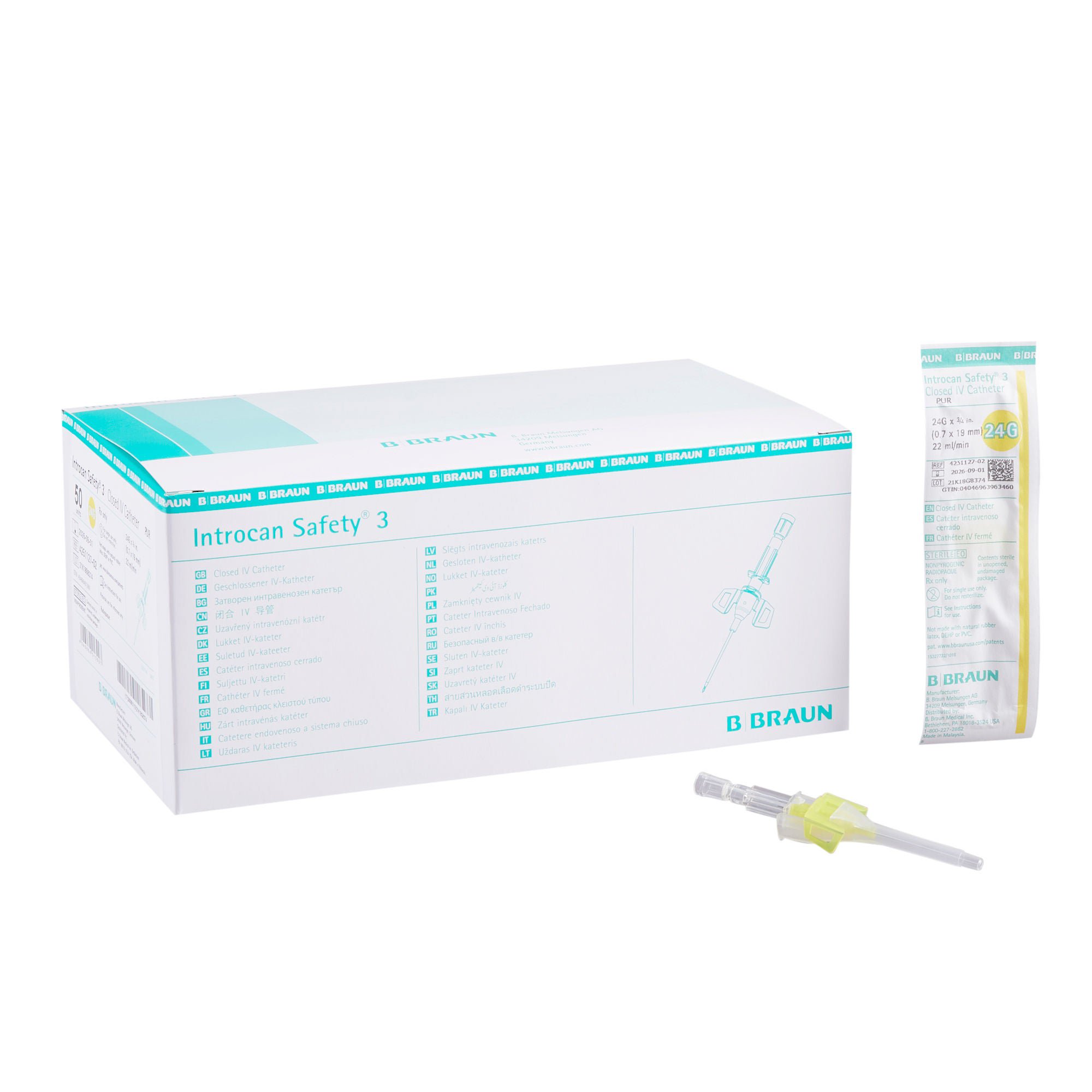 B. Braun - 4251127-02 Introcan Safety® 3 Closed IV Catheter