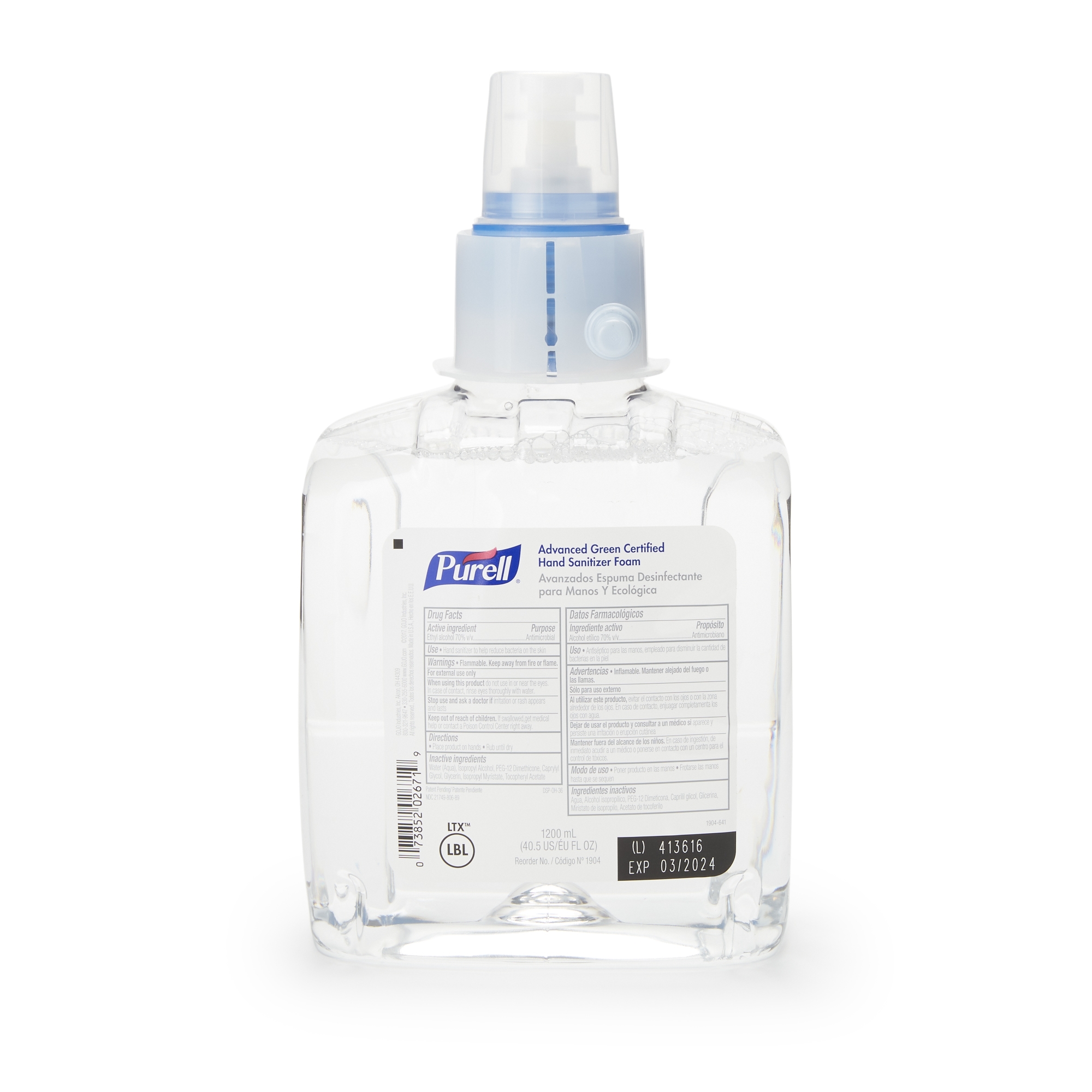 GOJO - 1904-02 Purell® Advanced Foaming Hand Sanitizer 1200 mL Dispenser Refill Bottle