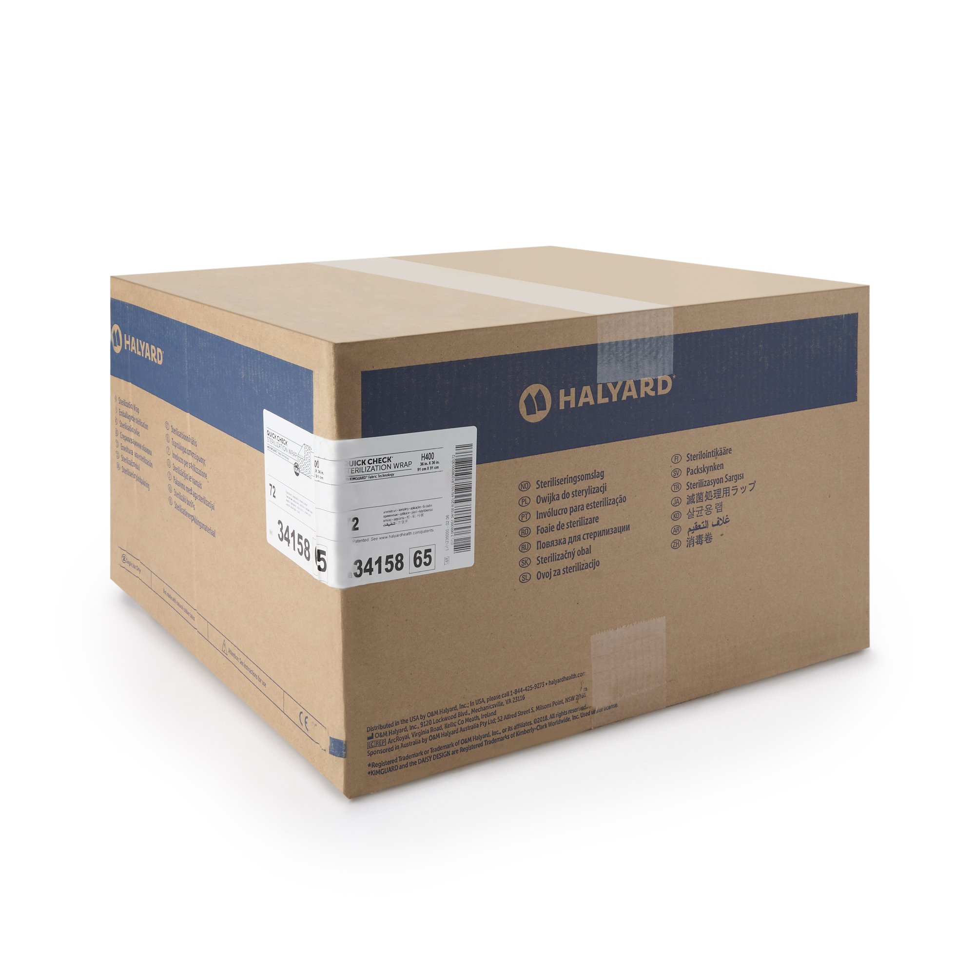 O&M Halyard Inc 34158 - Quick Check H400 Sterilization Wrap, 36 x 36 Inch - 72/Case