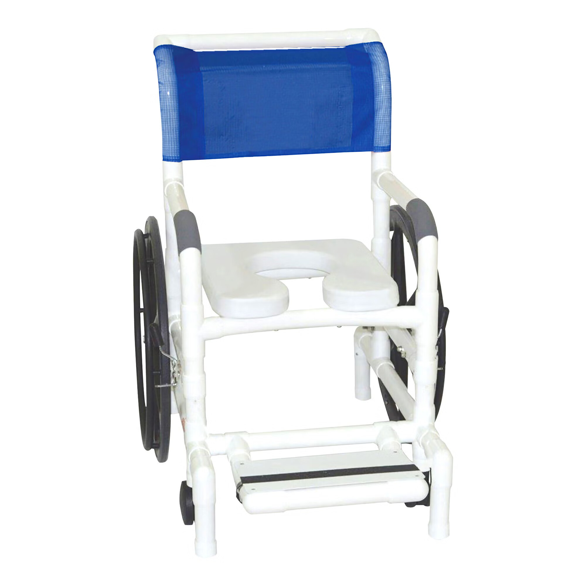MJM International - 131-18-24 W Shower Chair MJM International Fixed Arms PVC Frame Mesh Backrest 18 Inch Seat Width 350 lbs. Weight Capacity