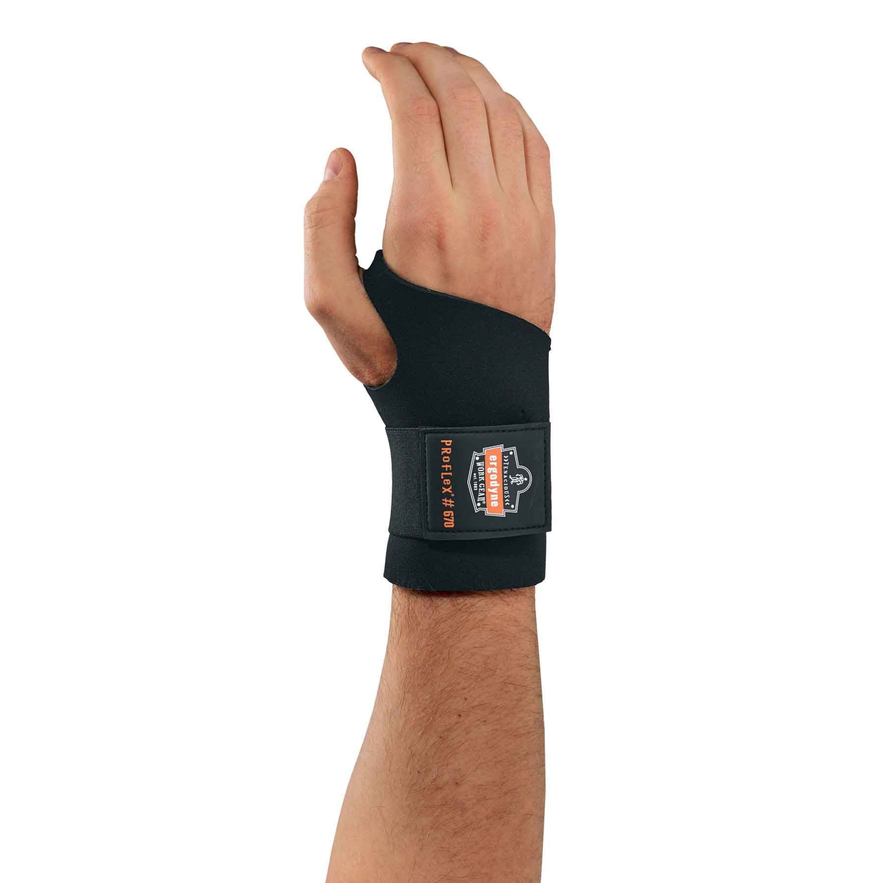 Ergodyne - 16614 Wrist Support ProFlex® 670 Ambidextrous Single Strap Neoprene Left or Right Hand Black Large