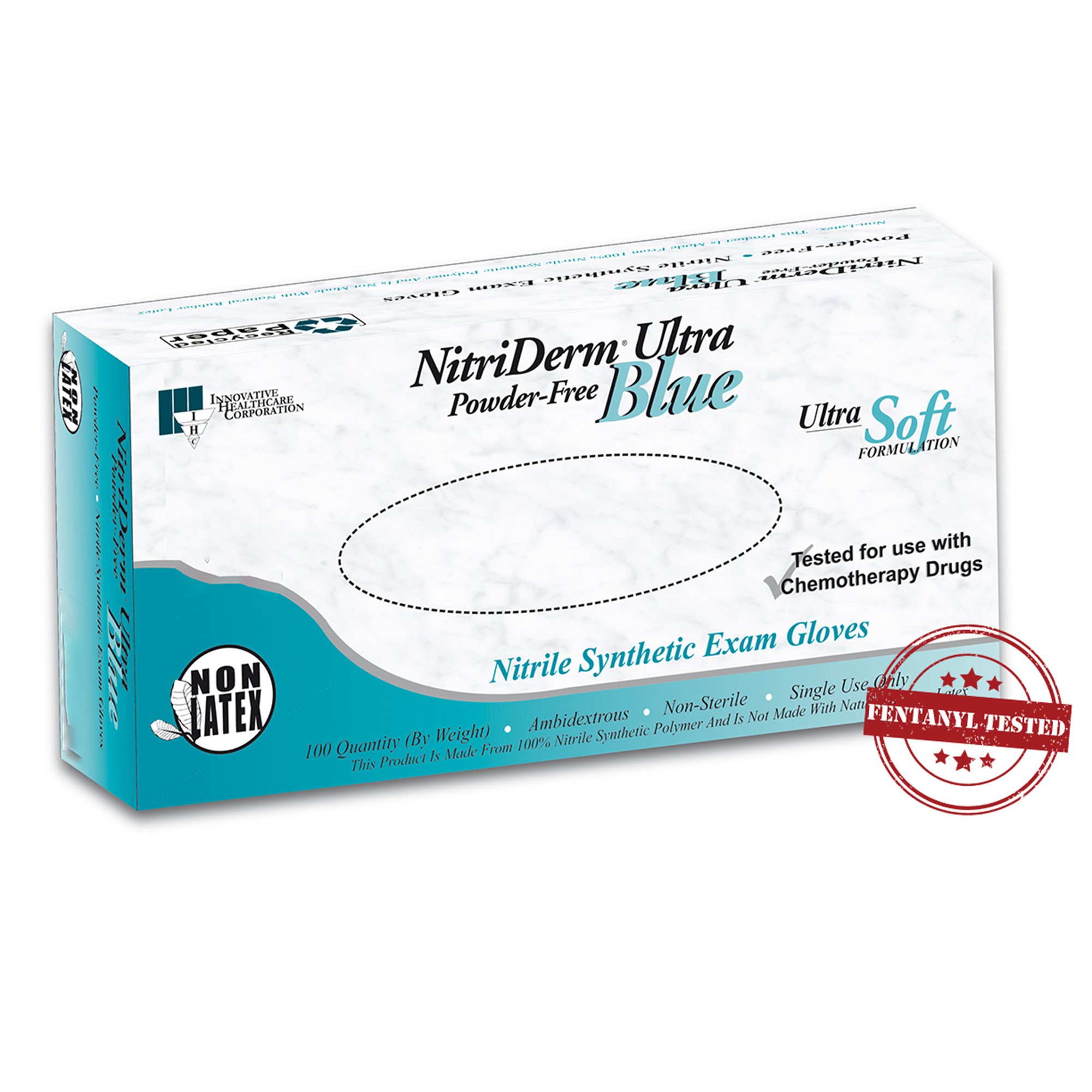 Innovative Healthcare Corp 157100 - NitriDerm® Ultra Blue Exam Glove, Small, Light Blue - 100/Box, 1000/Case