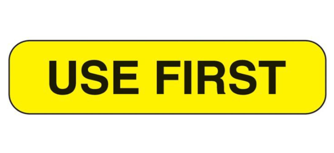 Health Care Logistics 2306 - Indeed "Use First" Advisory Label, 1.6 x 0.4 Inch - 1000/Pack