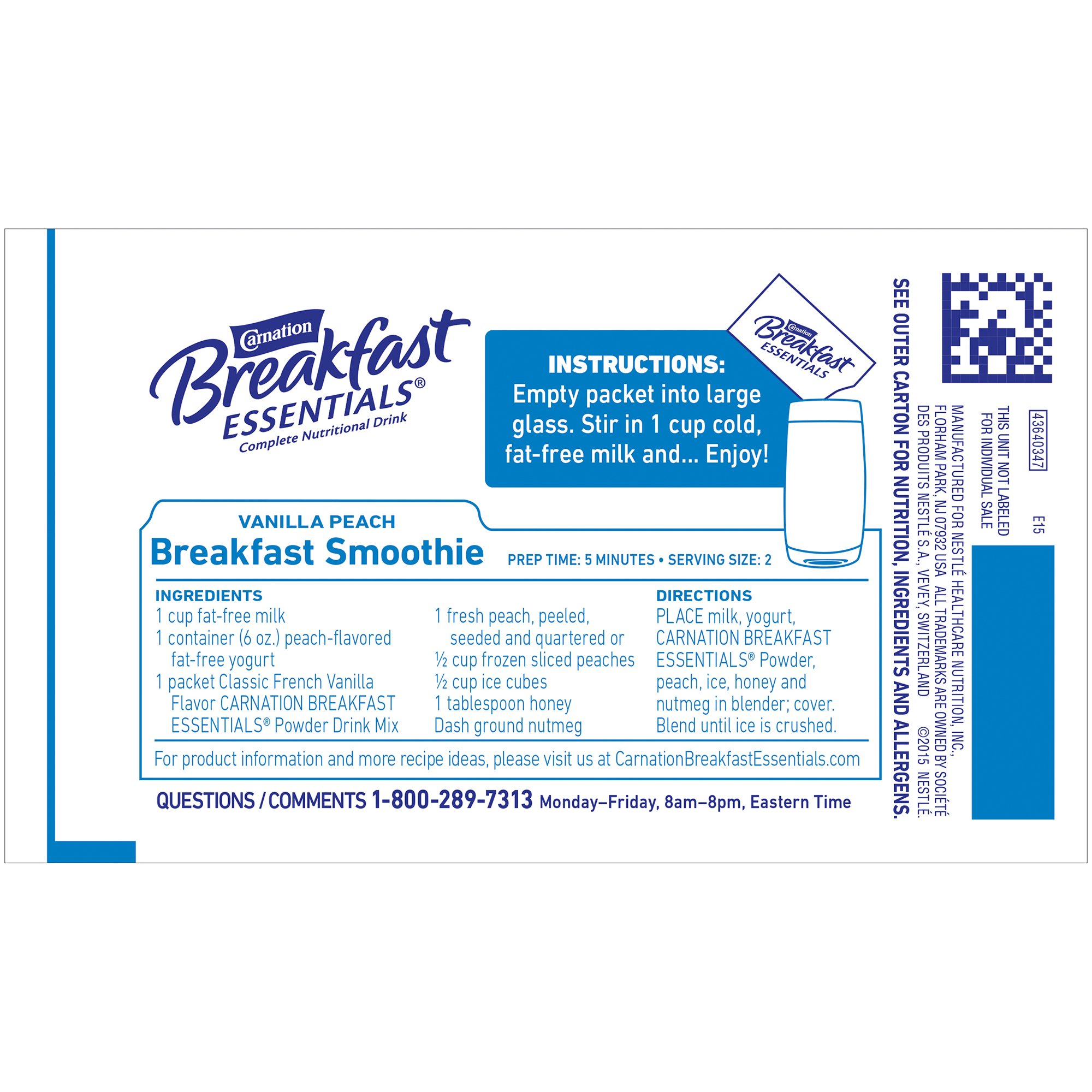 Nestle Healthcare Nutrition - 10050000530622 Carnation Breakfast Essentials® Vanilla Nutritional Drink
