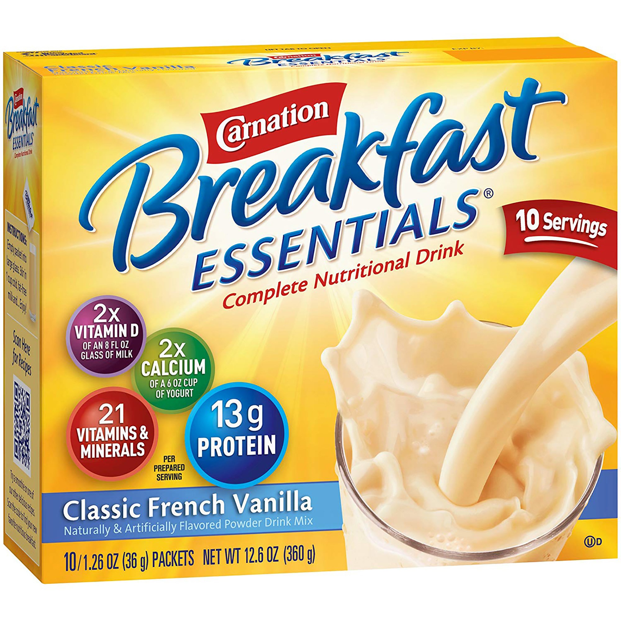 Nestle Healthcare Nutrition - 10050000530622 Carnation Breakfast Essentials® Vanilla Nutritional Drink