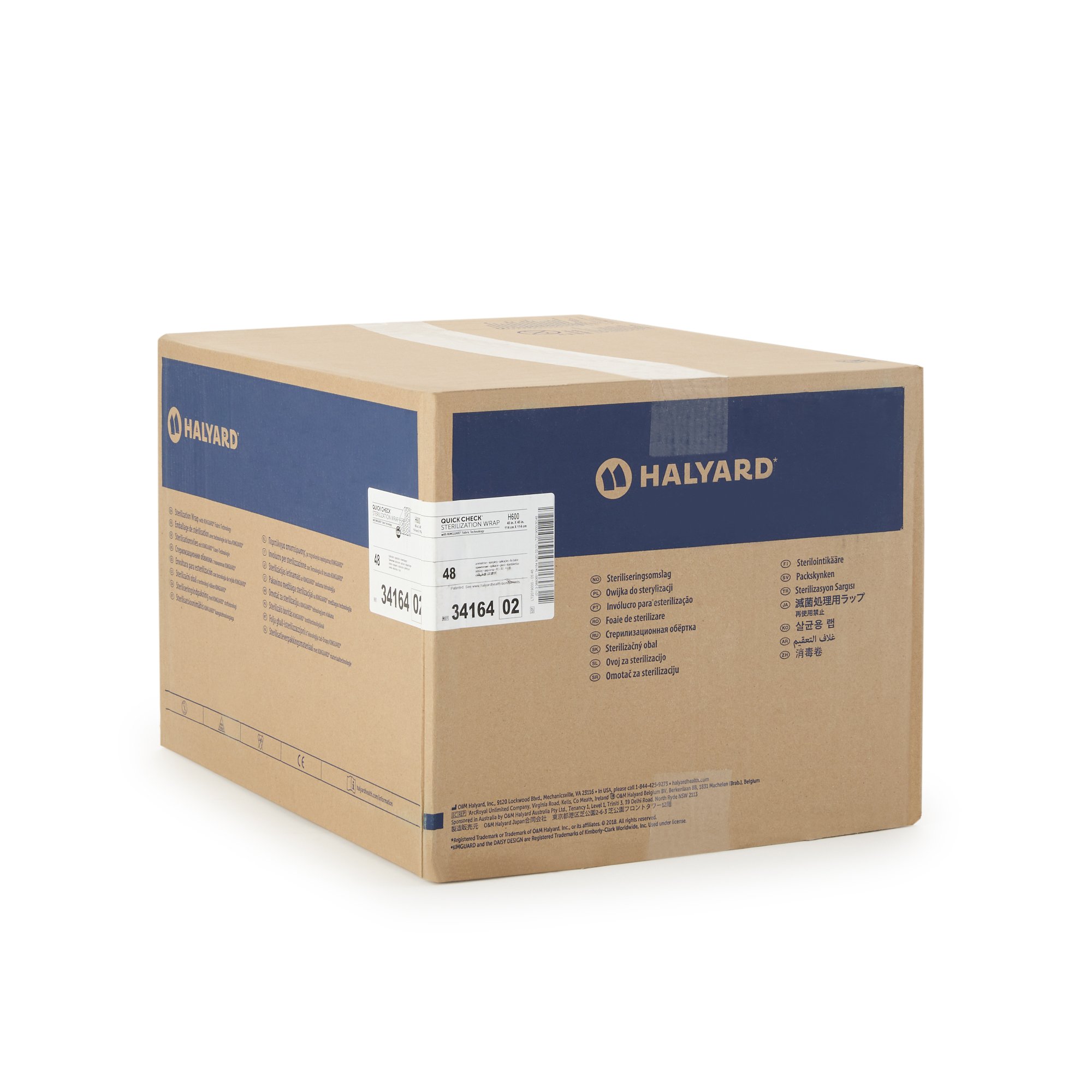 O&M Halyard Inc 34164 - Quick Check H600 Sterilization Wrap, 45 x 45 Inch - 24/Pack, 48/Case