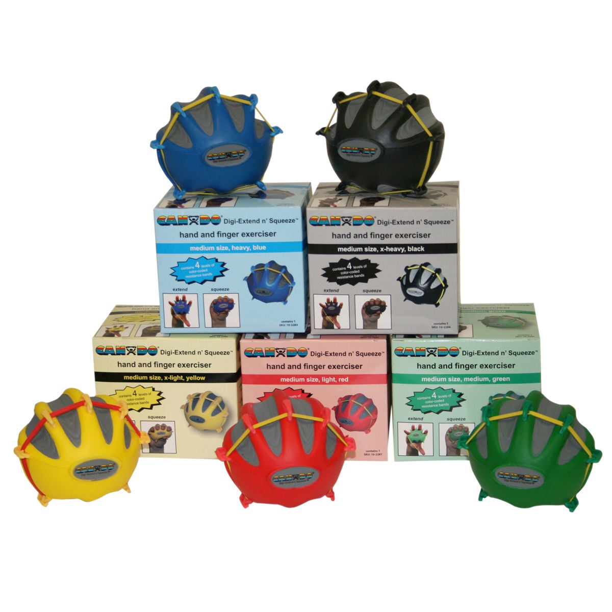 Fabrication Enterprises - 10-2281 Hand / Finger Exerciser Digi-Extend n’ Squeeze® Medium Red Light